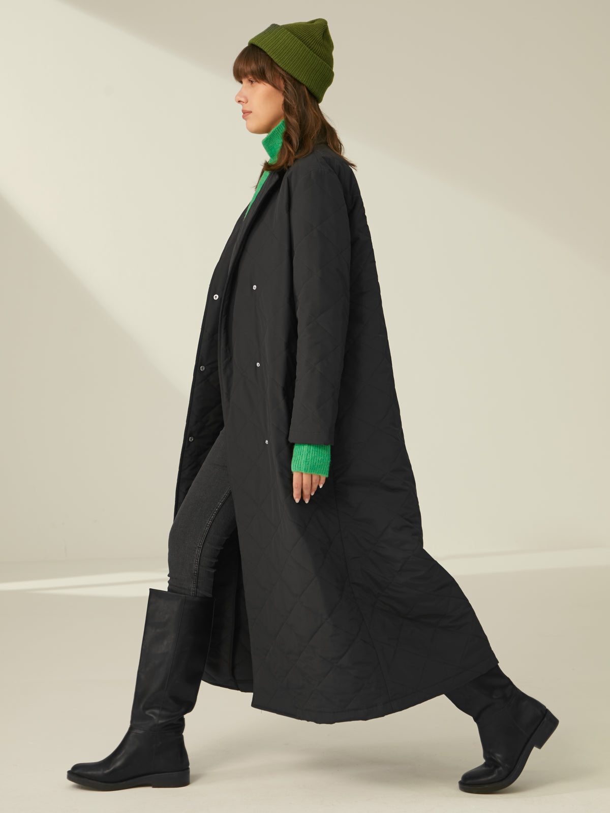 Thecomense - Essential Quilted Long Overcoat