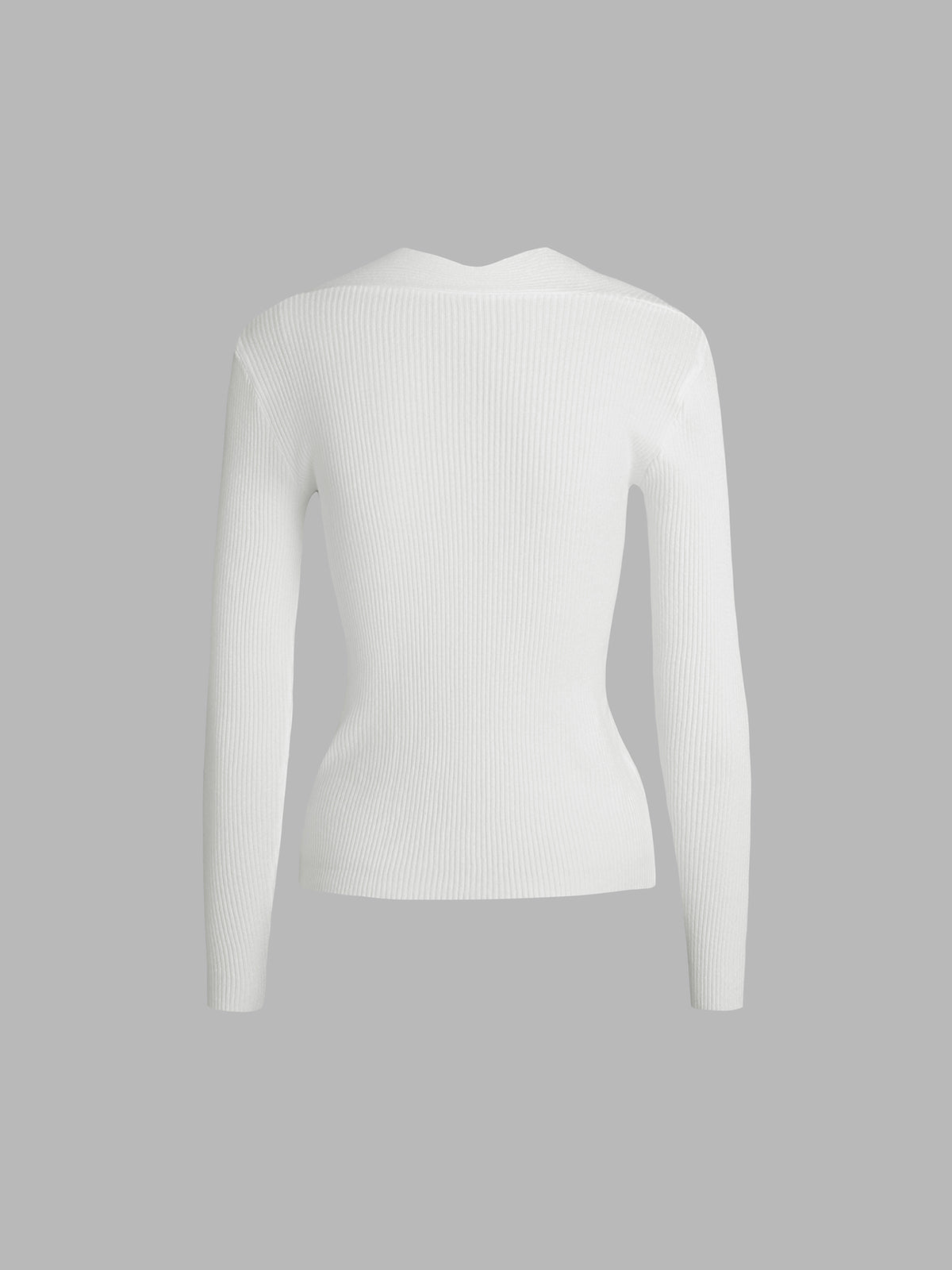 Thecomense - Bronzework Knitted Ribbed Pullover Sweater