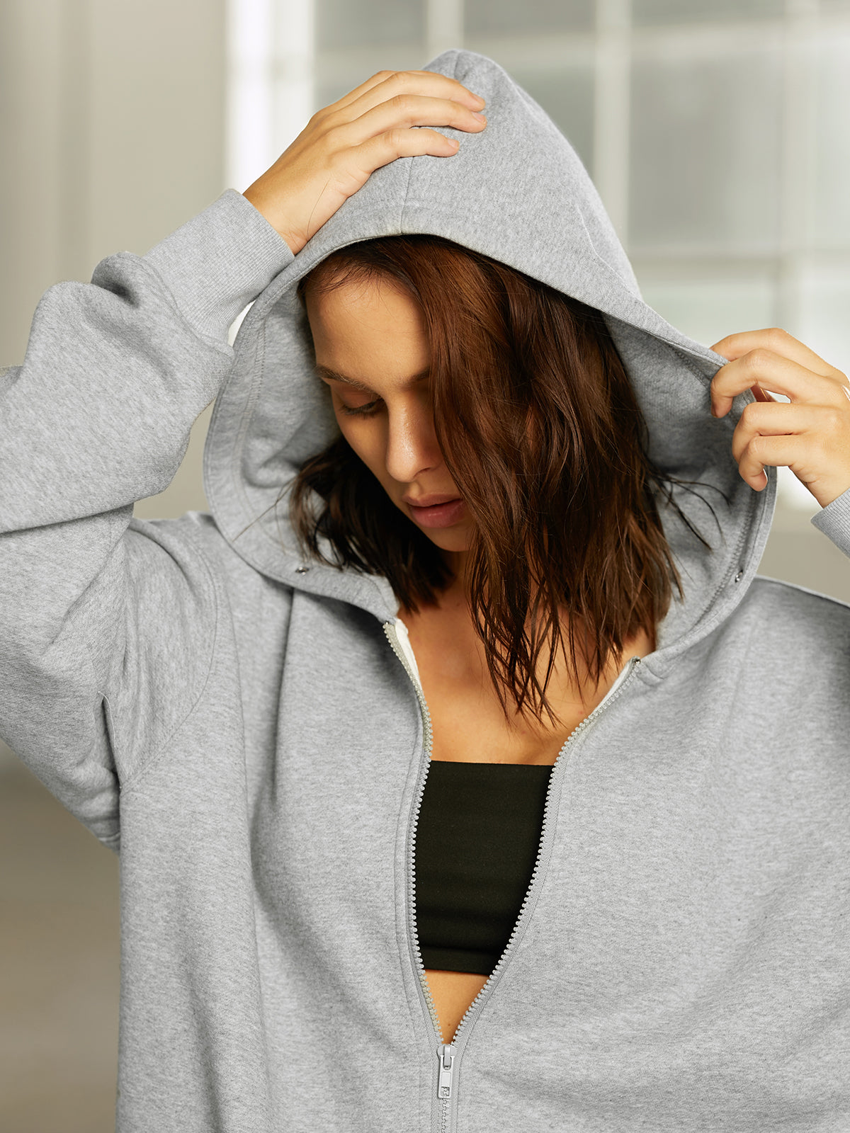 Thecomense - Oversized Everyday Zip Up Hoodie