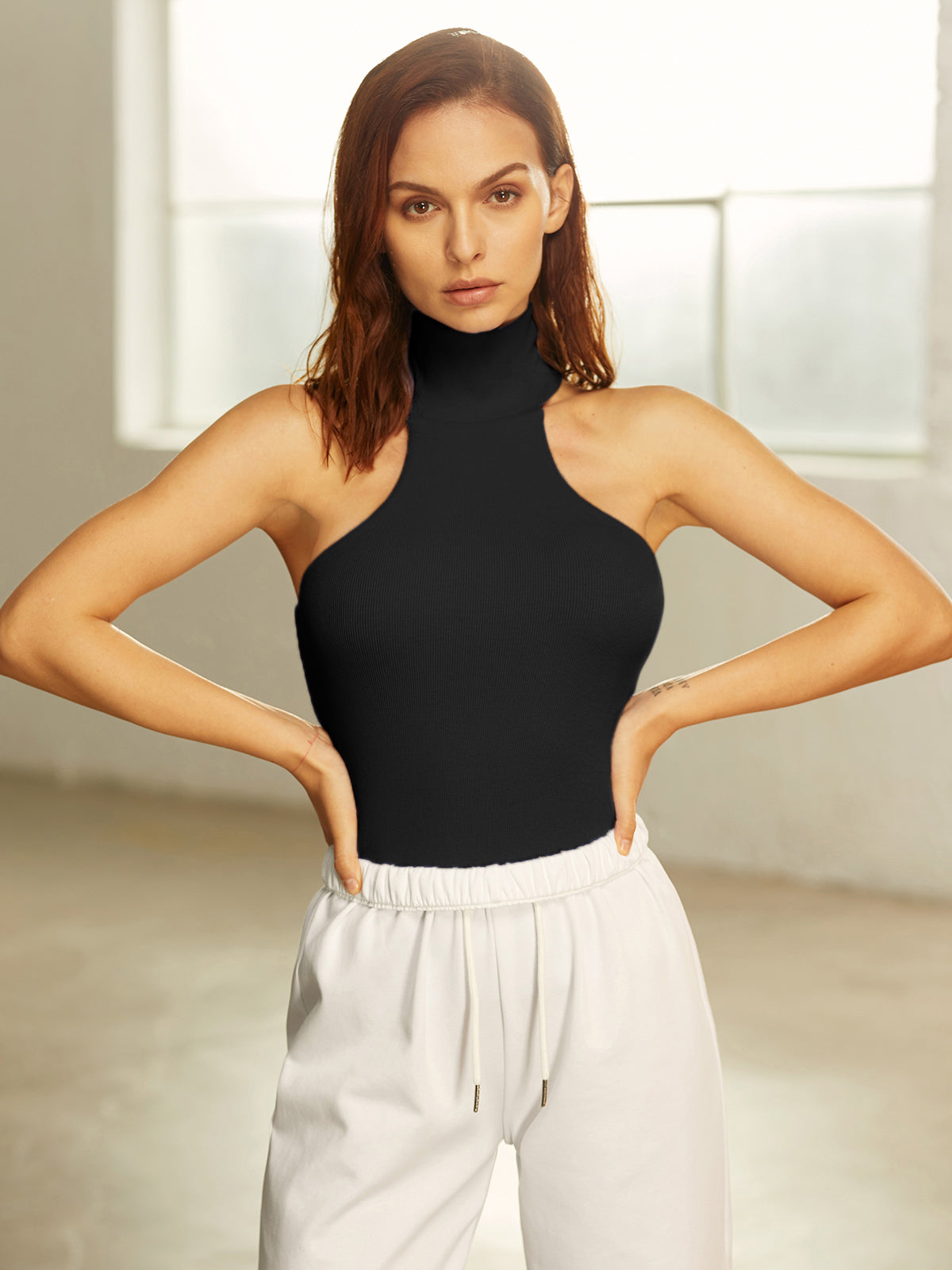 Thecomense - Mockneck Racerback Tank Top