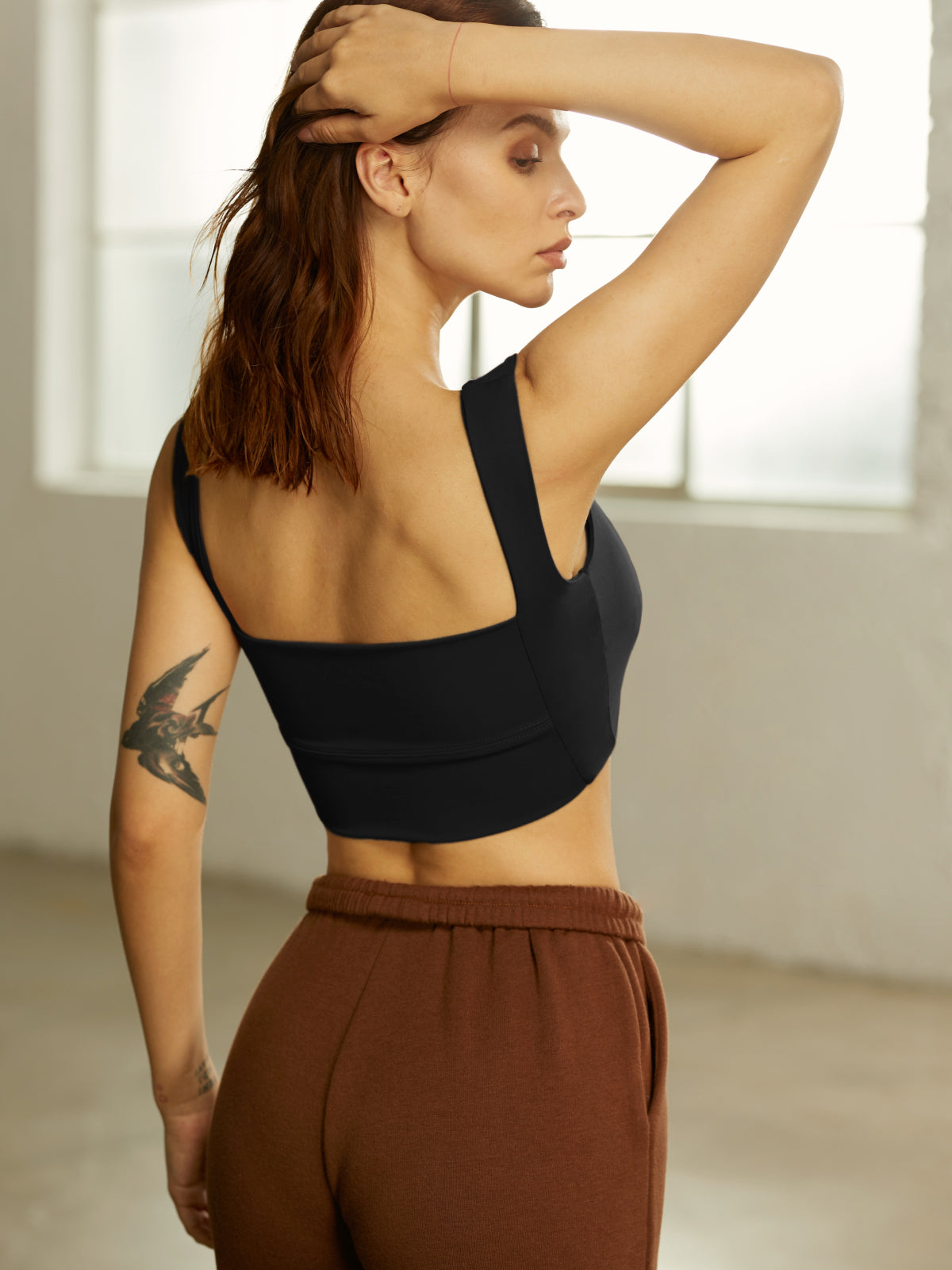Thecomense - Square Neck Wide Strap Mini Tank Top
