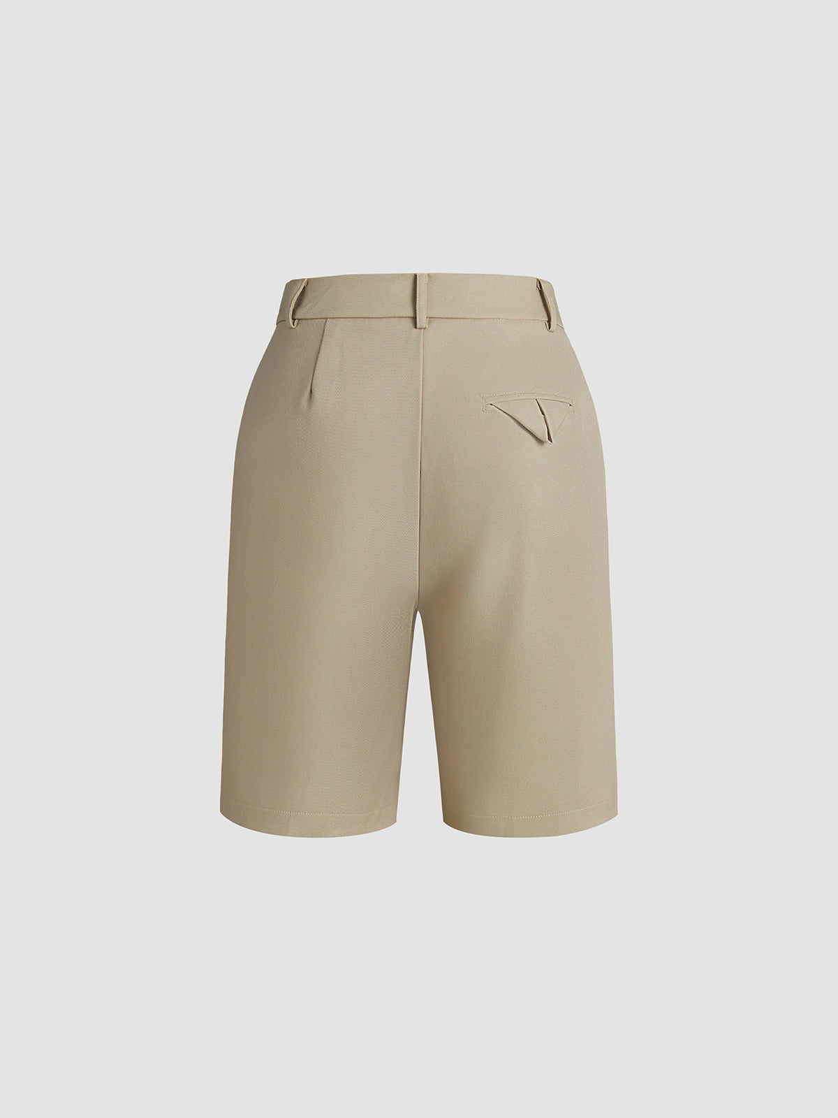 Thecomense - High Waisted Knee Length Pleat Front Trouser Shorts