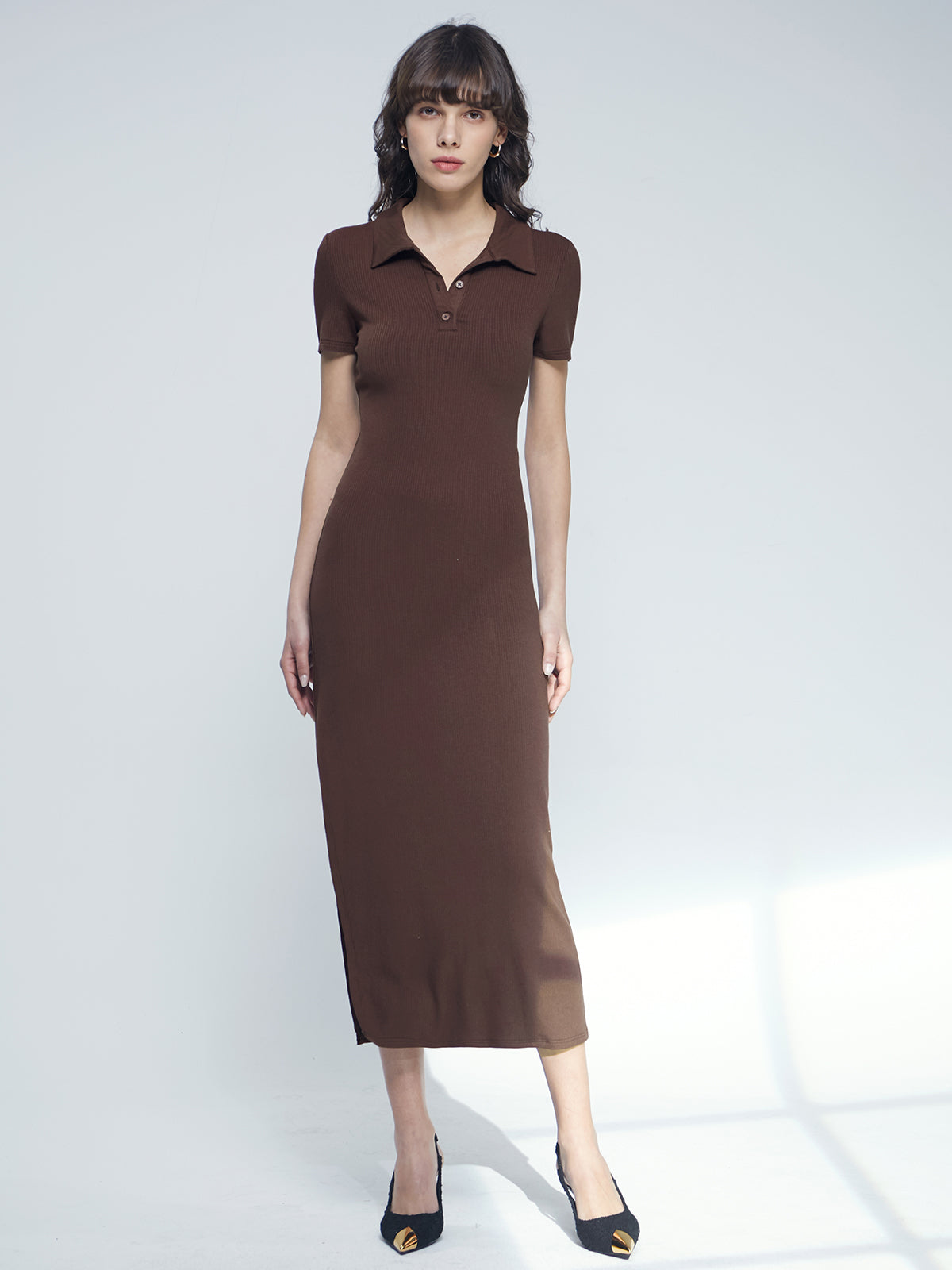 Thecomense - Back Cutout Short Sleeve Bodycon Dress