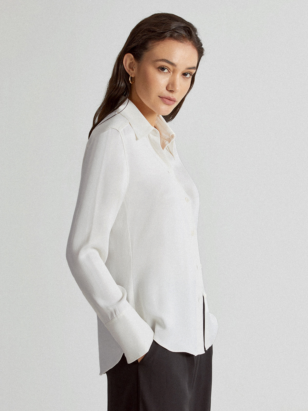 Thecomense - Basic Sharp Collar Shirt