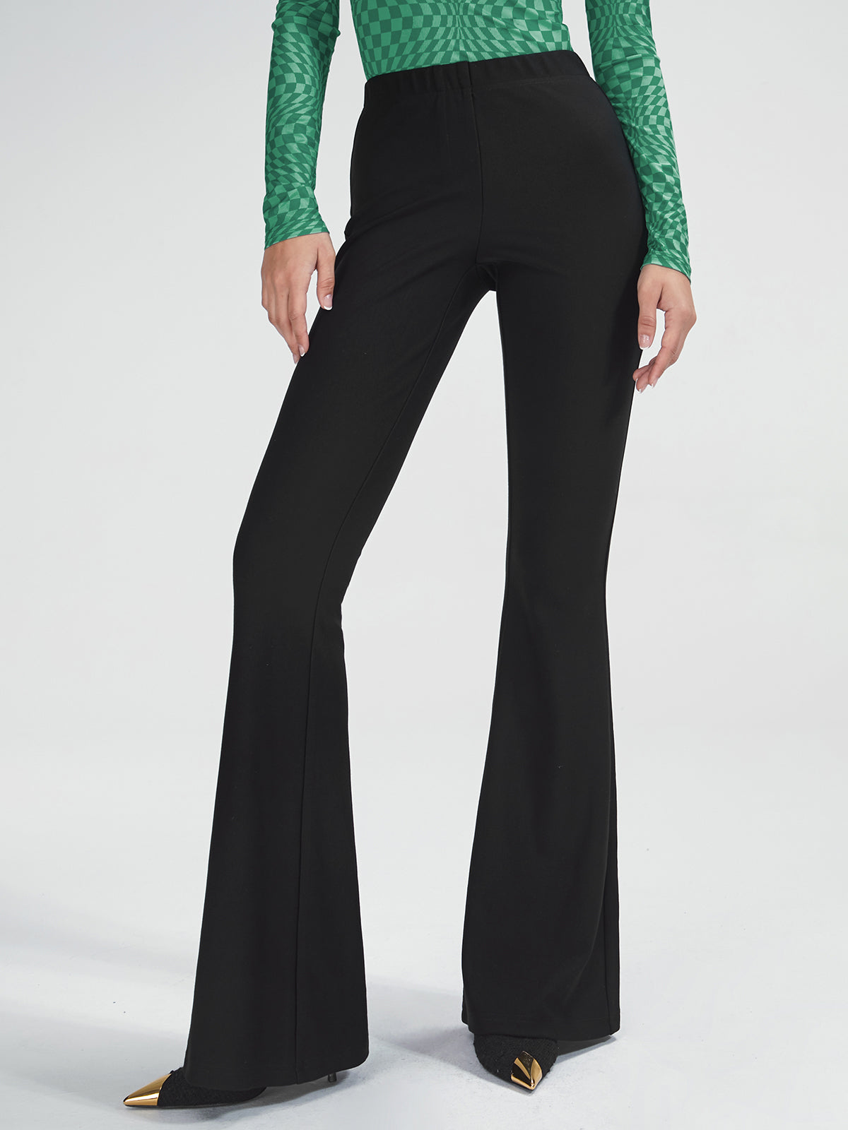 Thecomense - High Waisted Essential Stretch Flare Pants