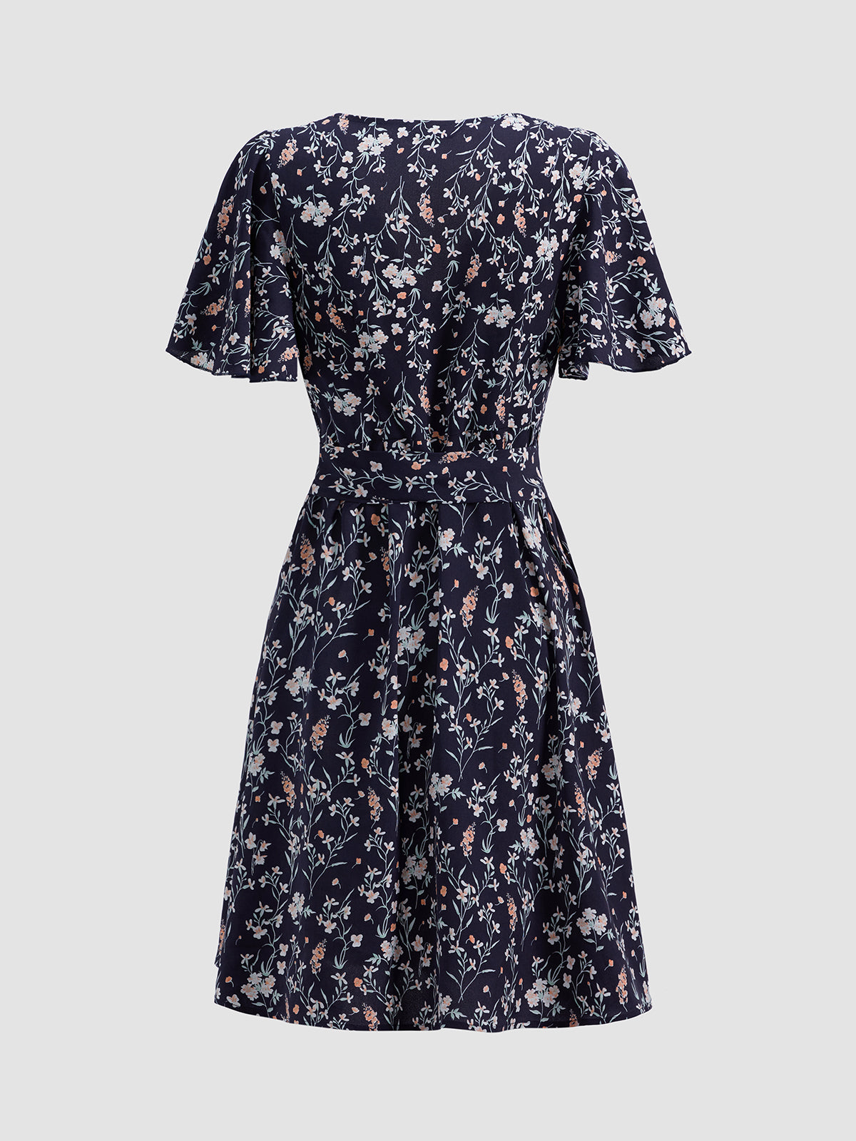 Thecomense - Short Sleeve Wrap Tie Dress