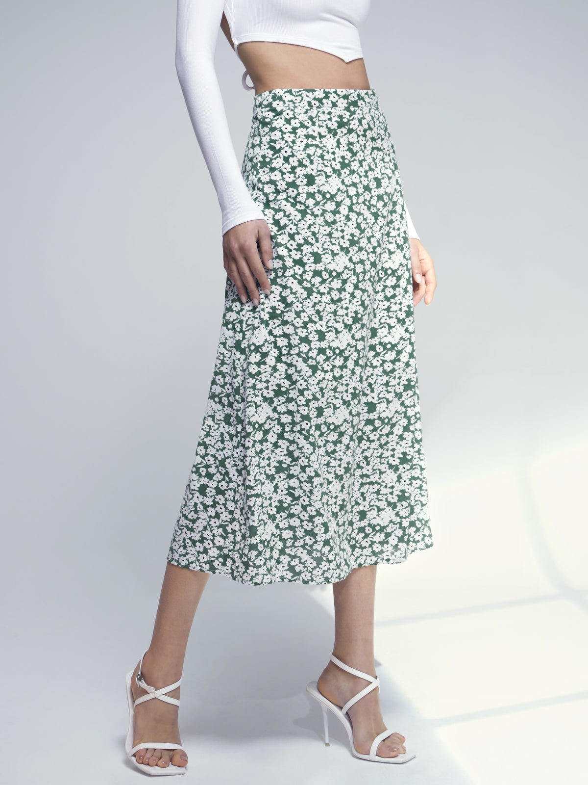 Thecomense - Full Floral Skirt