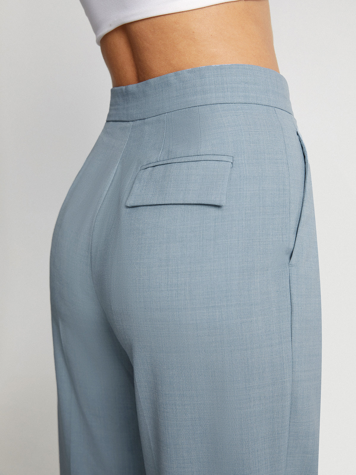 Thecomense - High Waisted Belt Slip Relaxed Fit Pleat Front Trousers
