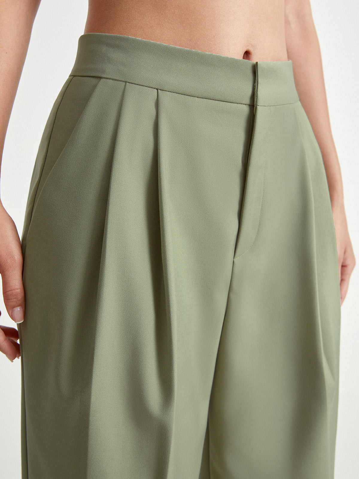 Thecomense - High Waisted Tapered Pleated Trouser Pants