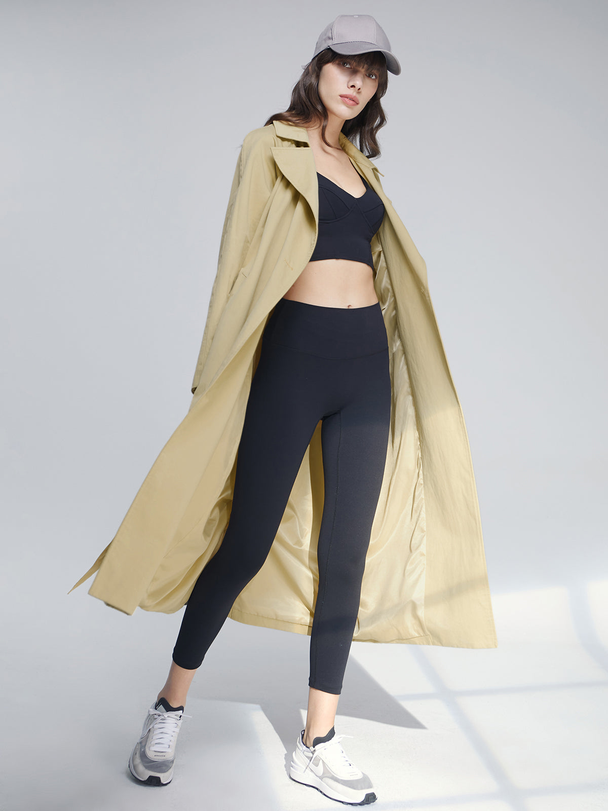Thecomense - Long Double Breasted Lapel Lightweight Trench Coat