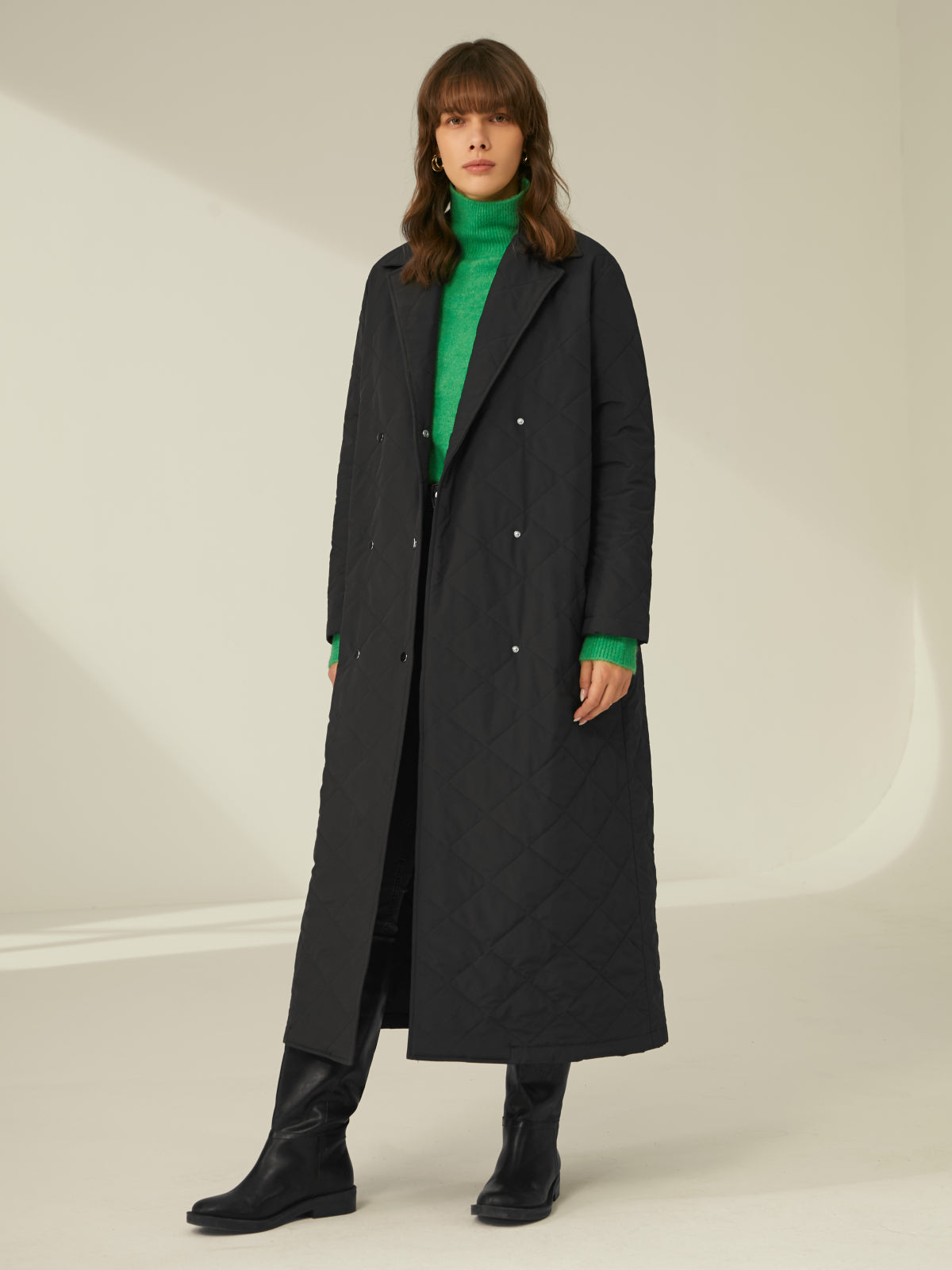 Thecomense - Essential Quilted Long Overcoat