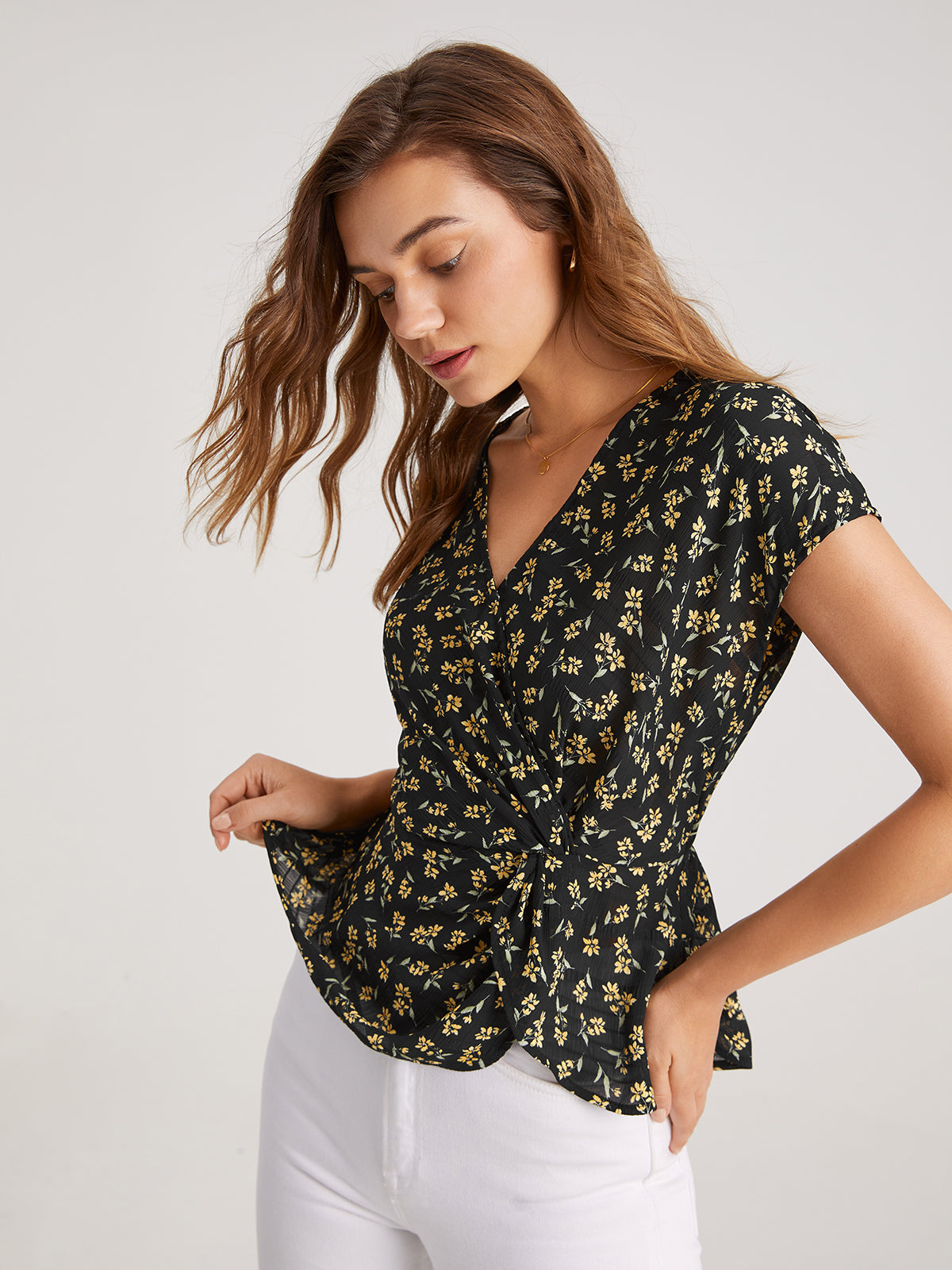 Thecomense - Twist Floral Garden Top