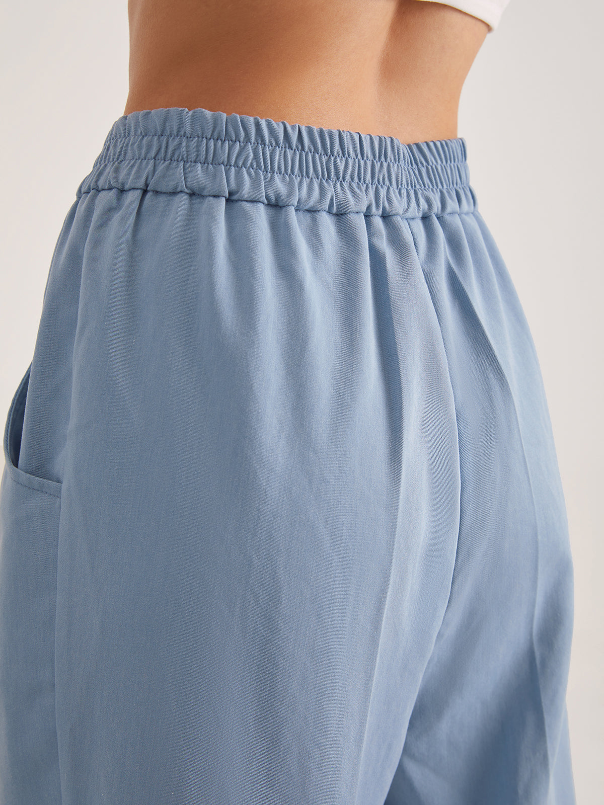 Thecomense - Everyday High Waisted Cropped Tapered Trousers