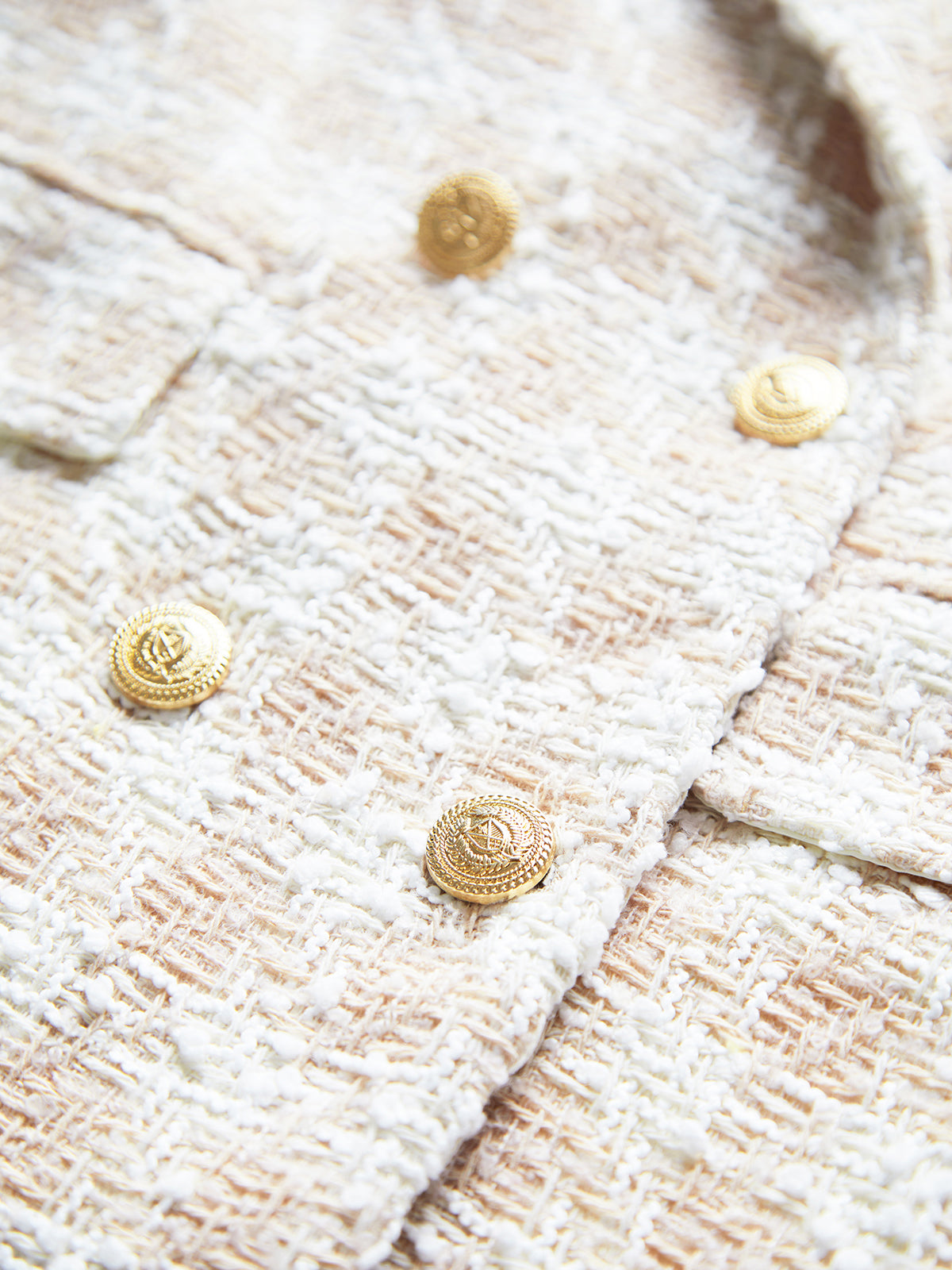 Thecomense - Old Money Tweed V Neck Jacket