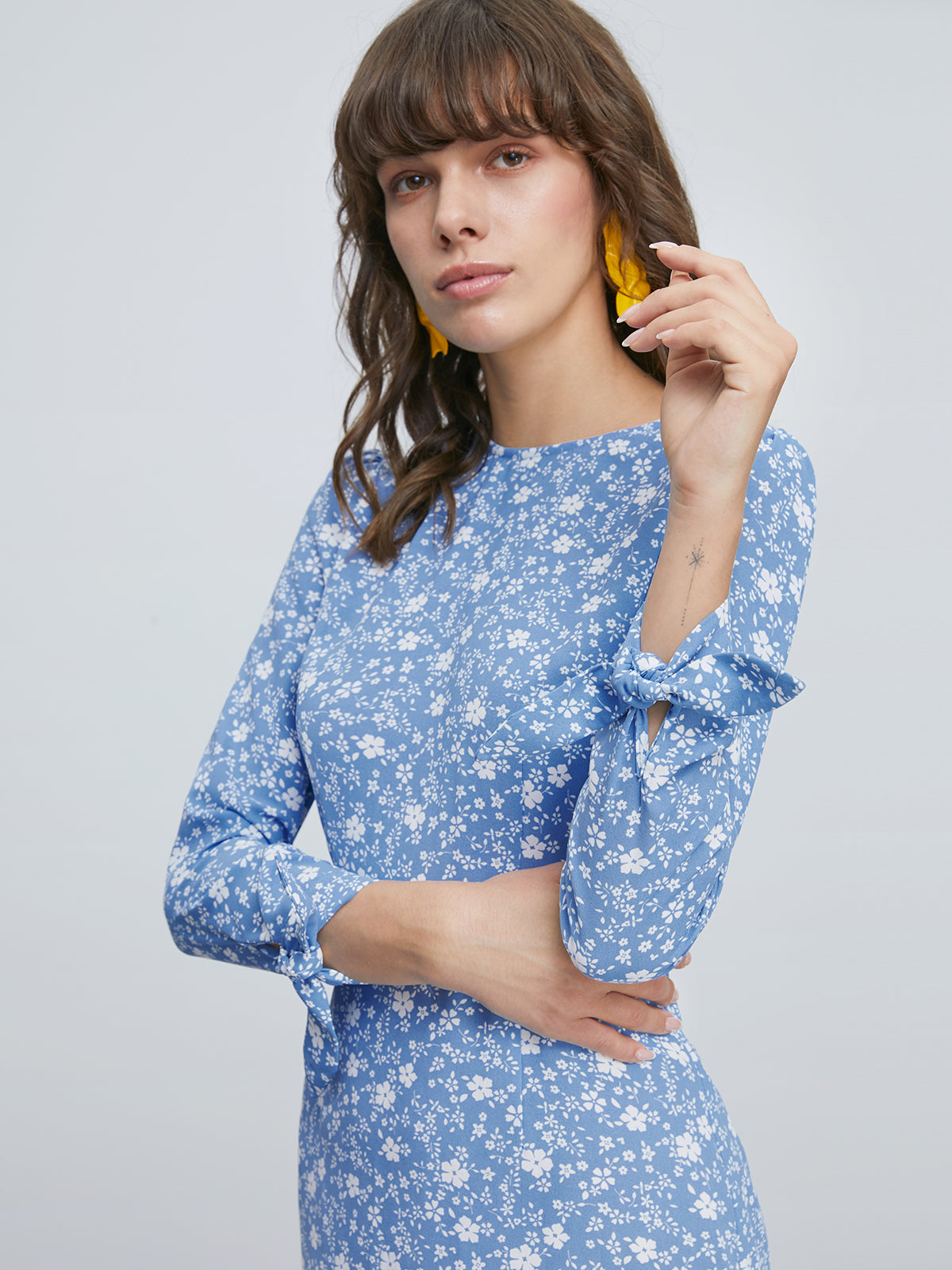 Thecomense - Azure Daisy Fields Dress