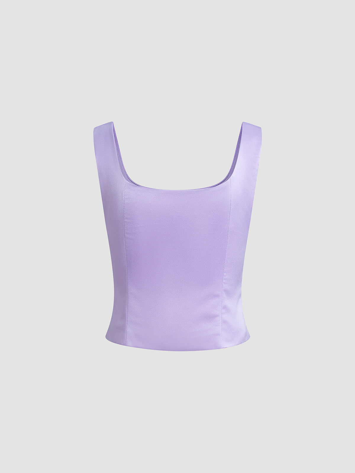 Thecomense - Mauve Button Front Contour Sleeveless Top