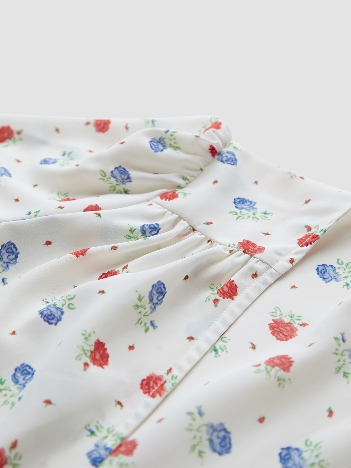Thecomense - Belted Floral Ruffle Wrap Top