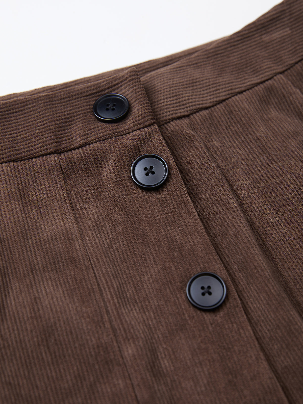 Thecomense - Solid Corduroy Skirt