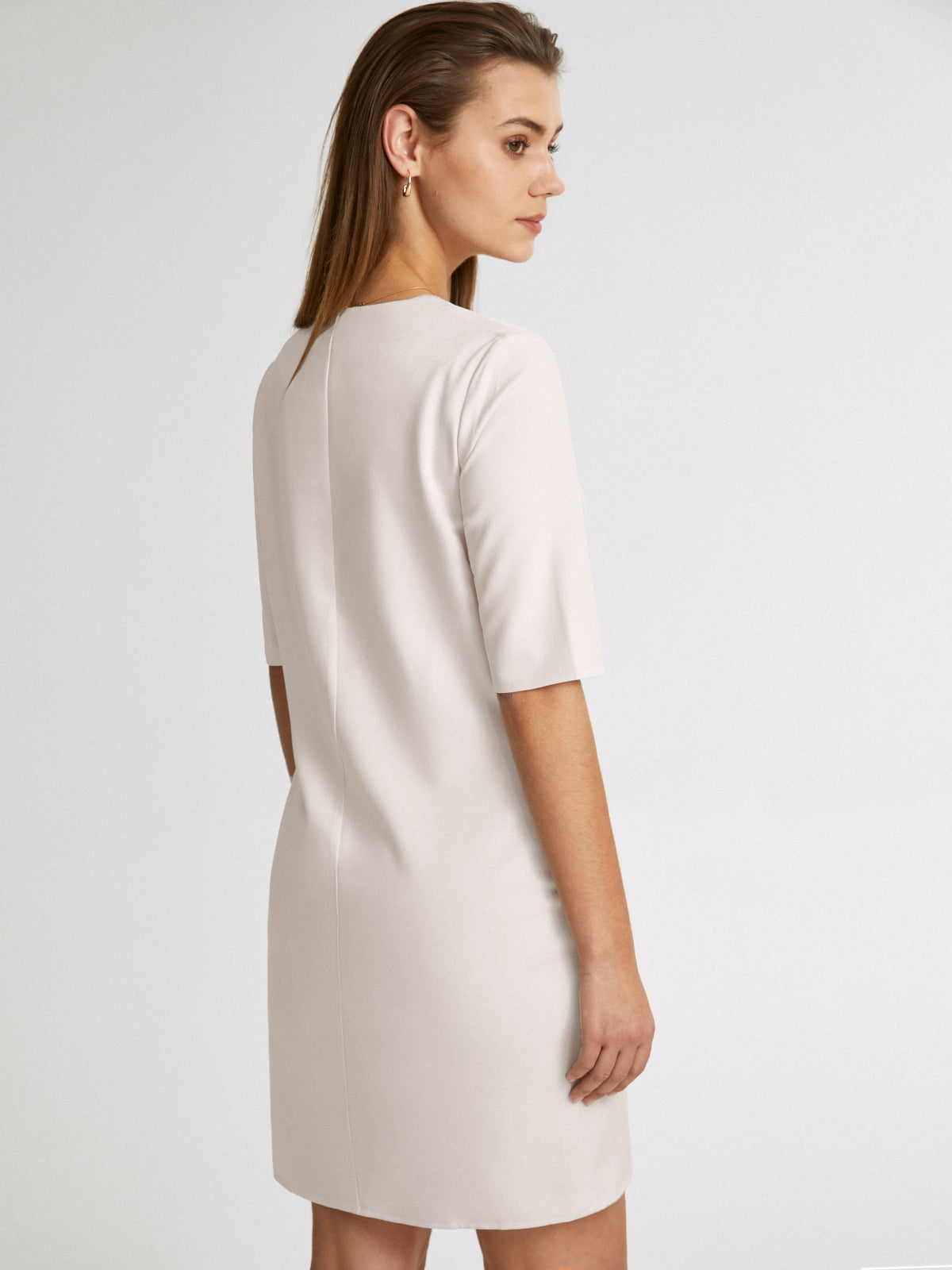 Thecomense - V Neck Belted Short Sleeve Sheath Dress Without Belt