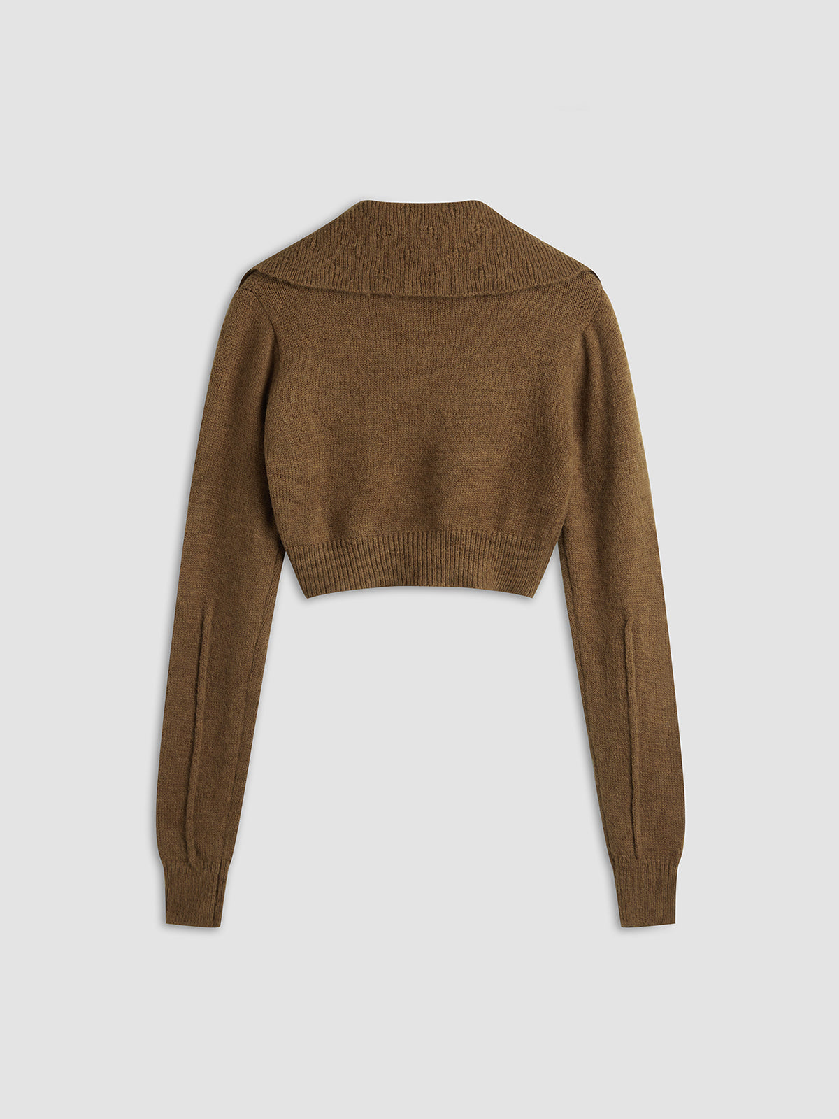 Thecomense - Cropped Cardigan with Collar
