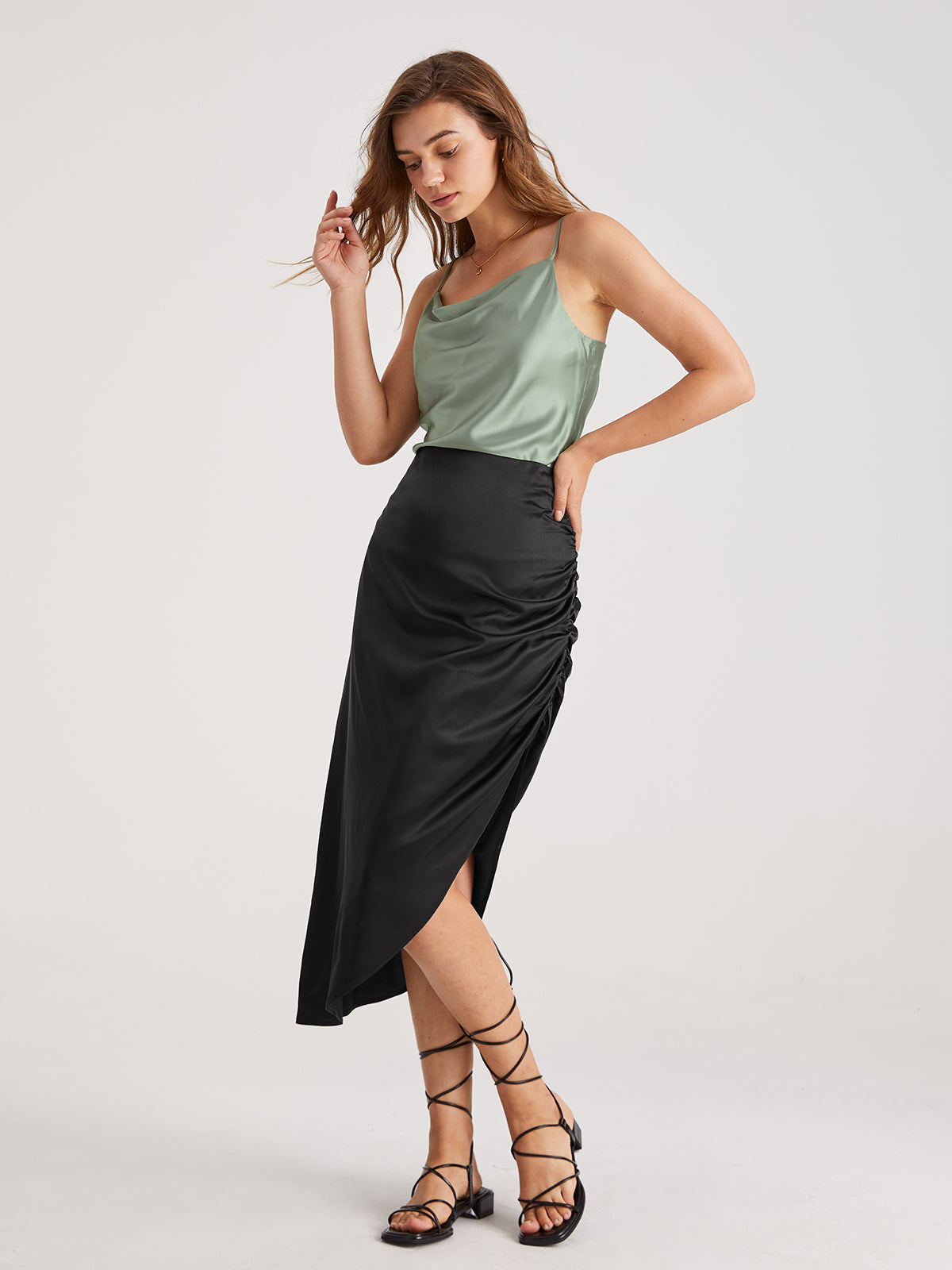 Thecomense - Mint Julep Satin Top
