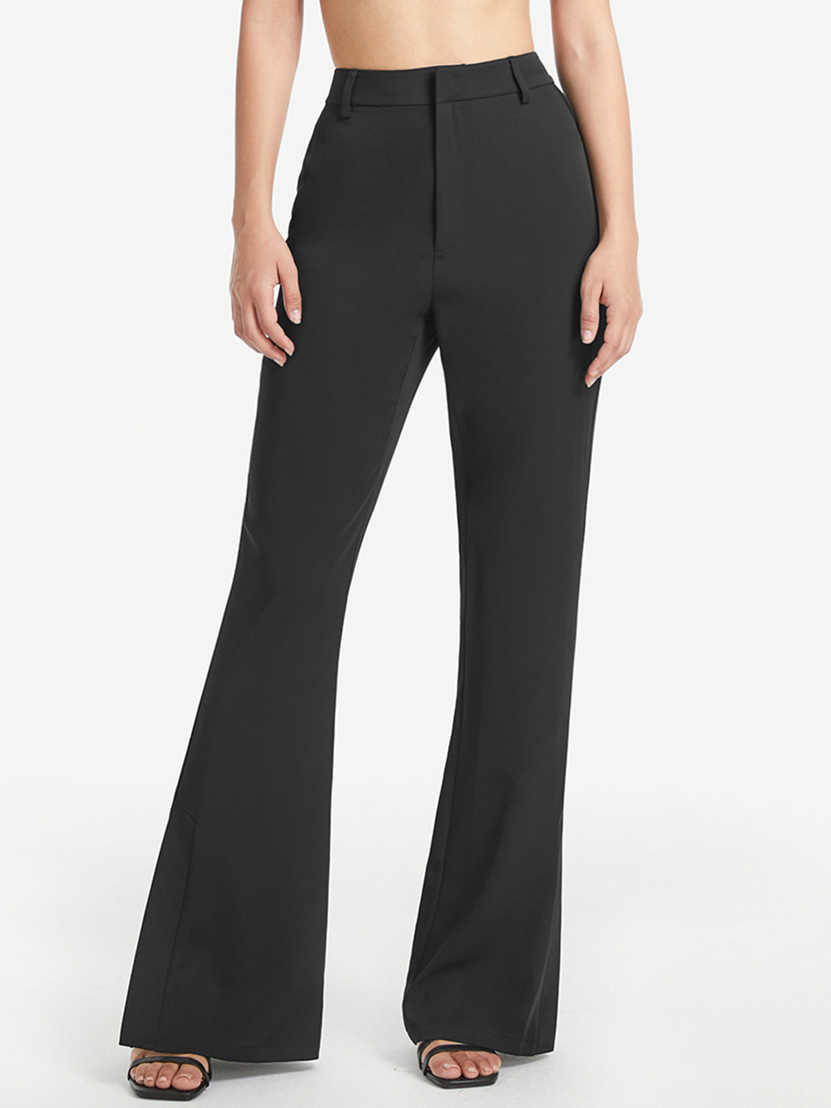 Thecomense - High Waisted Flare Leg Trousers