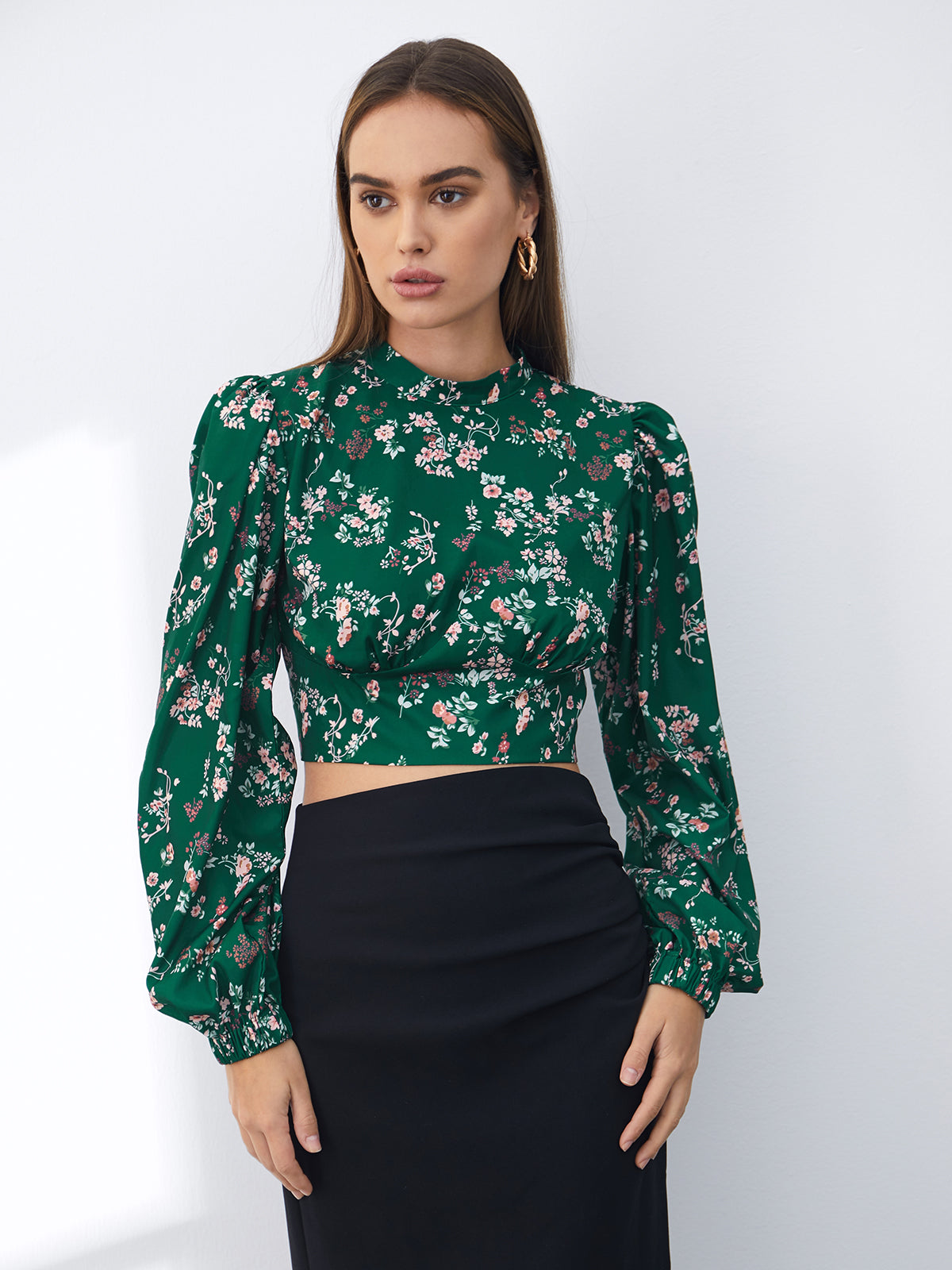 Thecomense - Backless Floral Shirt