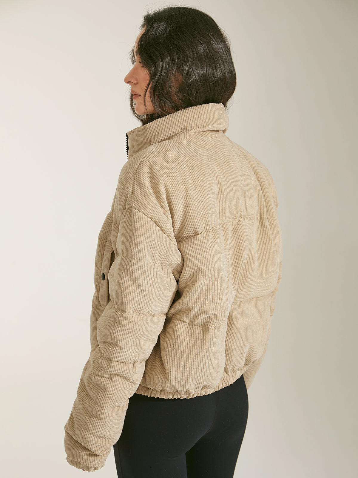Thecomense - Cropped Funnel Neck Puffer Jacket