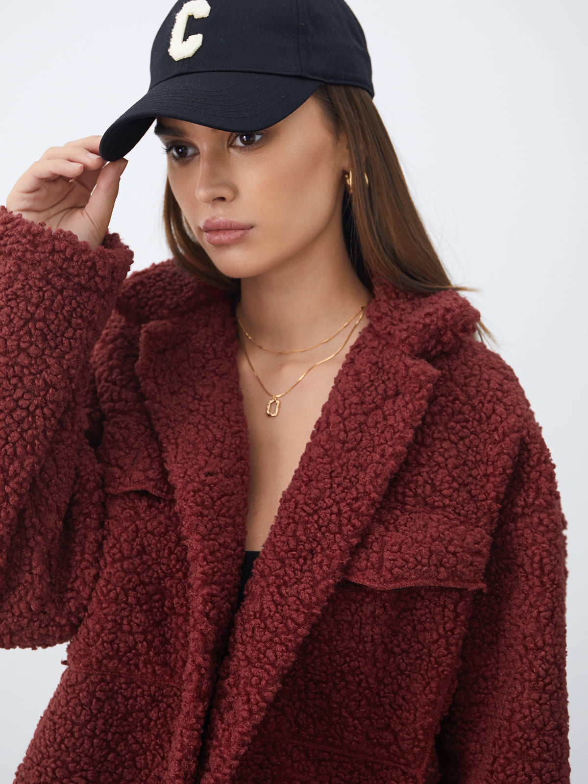 Thecomense - Button Front Teddy Sherpa Jacket