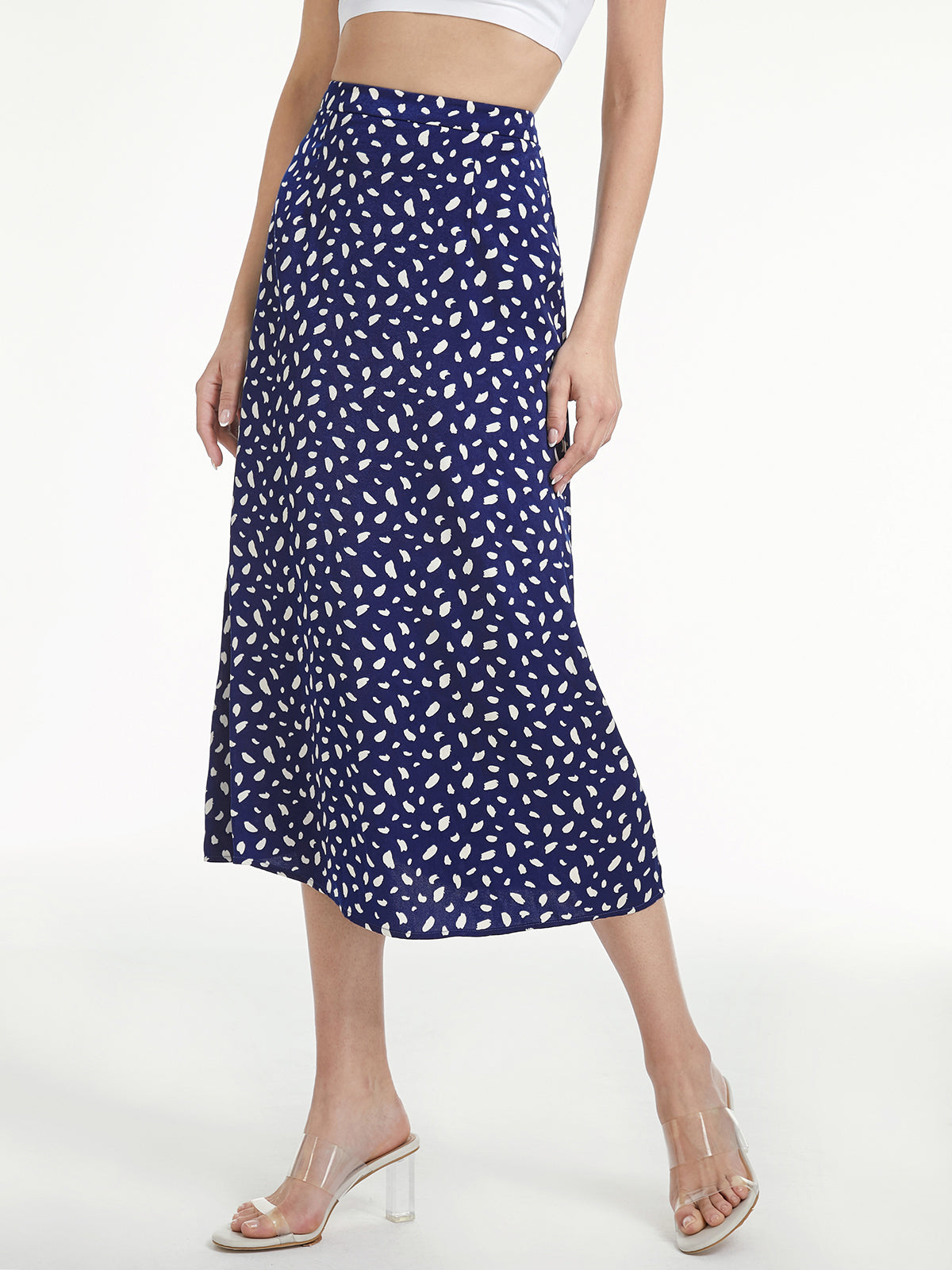 Thecomense - Light Petal High Waisted A-Line Midi Skirt