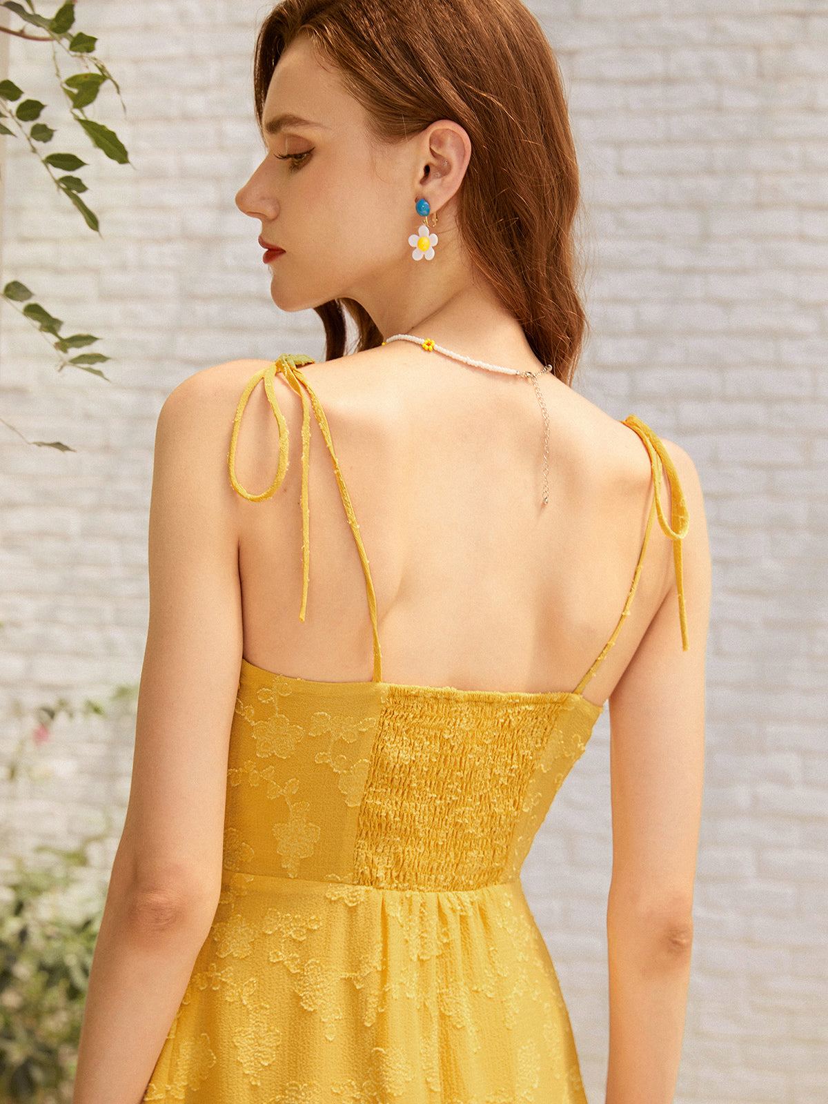 Thecomense - Morning Sunshine Floral Slit Midi Dress