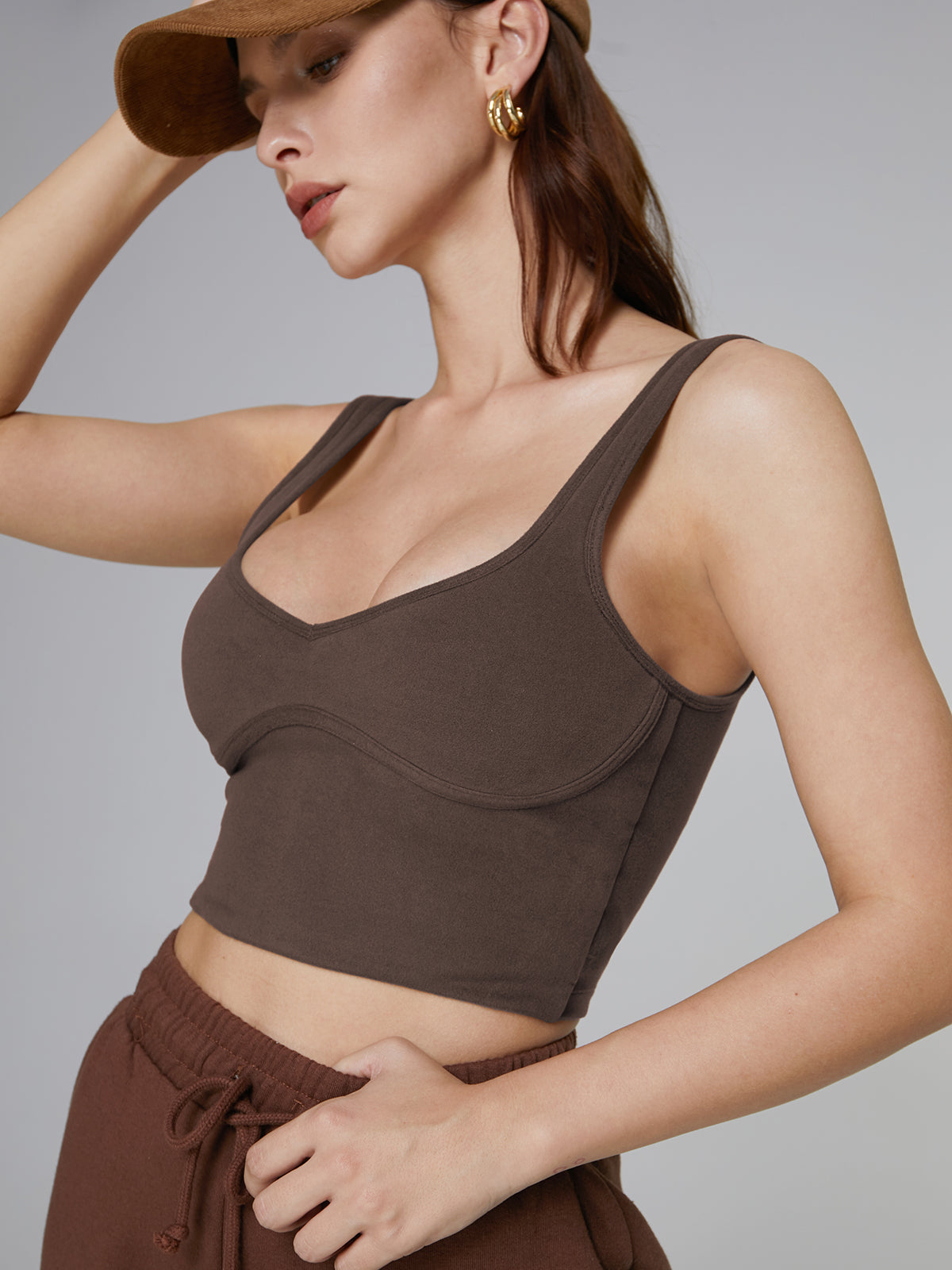 Thecomense - Contour Low Neckline Crop Tank
