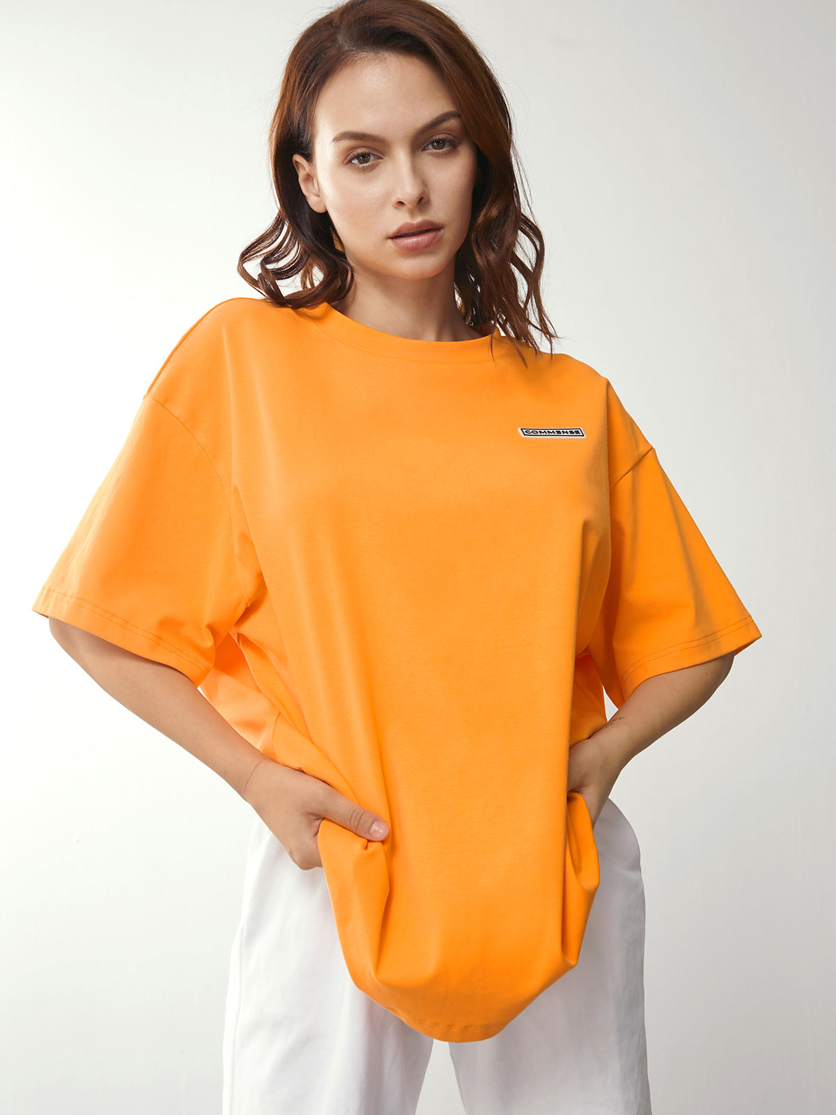 Thecomense - Orange Oversized T-shirt