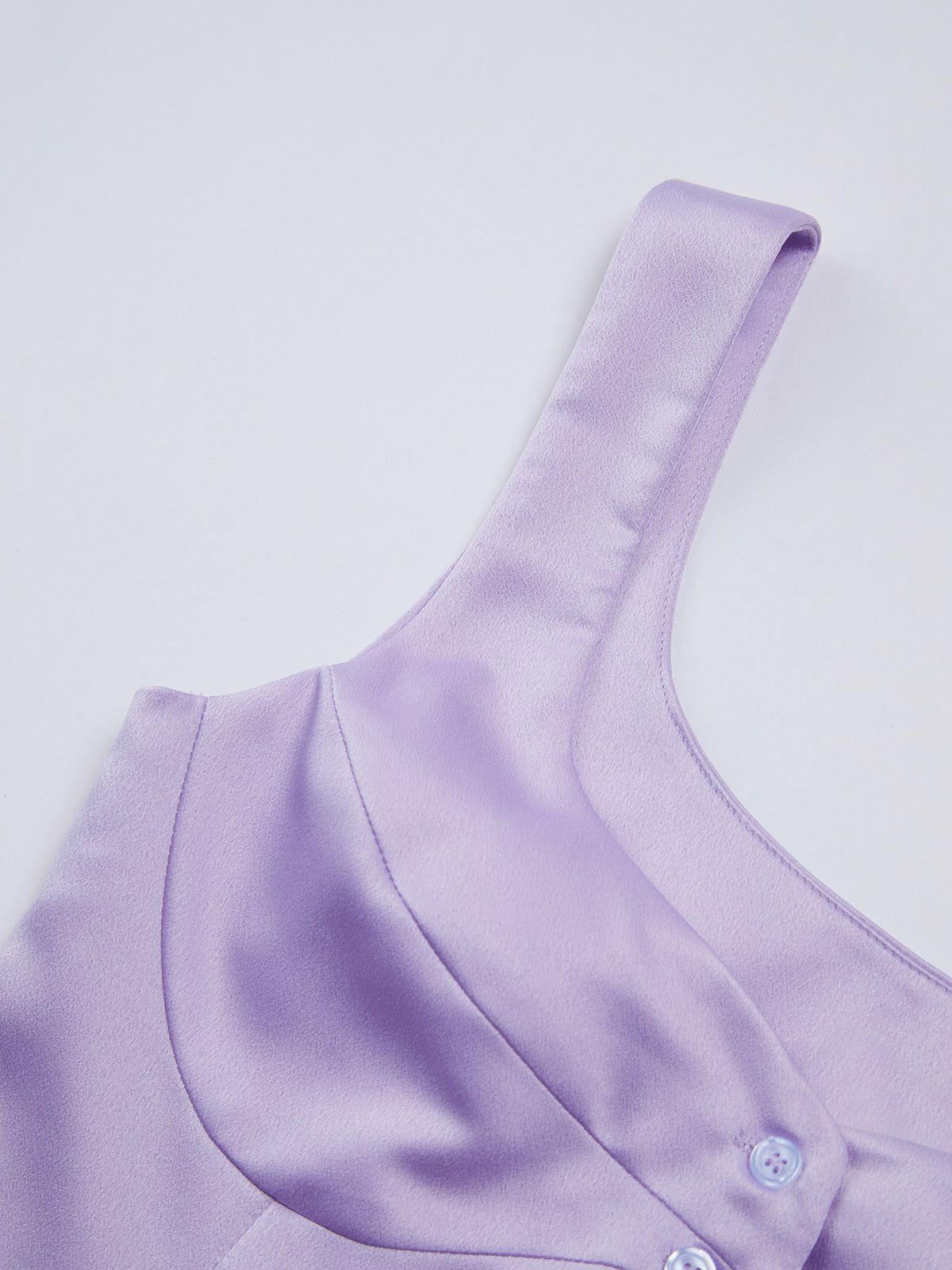 Thecomense - Mauve Button Front Contour Sleeveless Top
