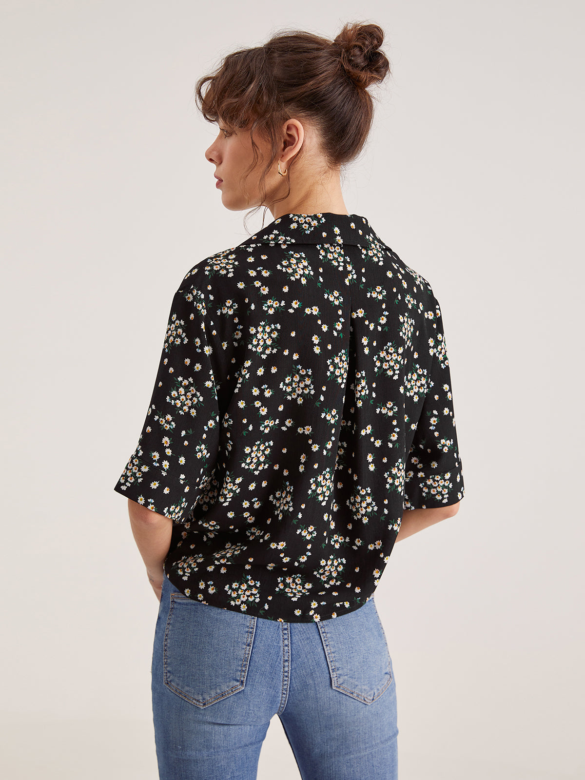 Thecomense - Daisy Button Up Short Sleeve Shirt