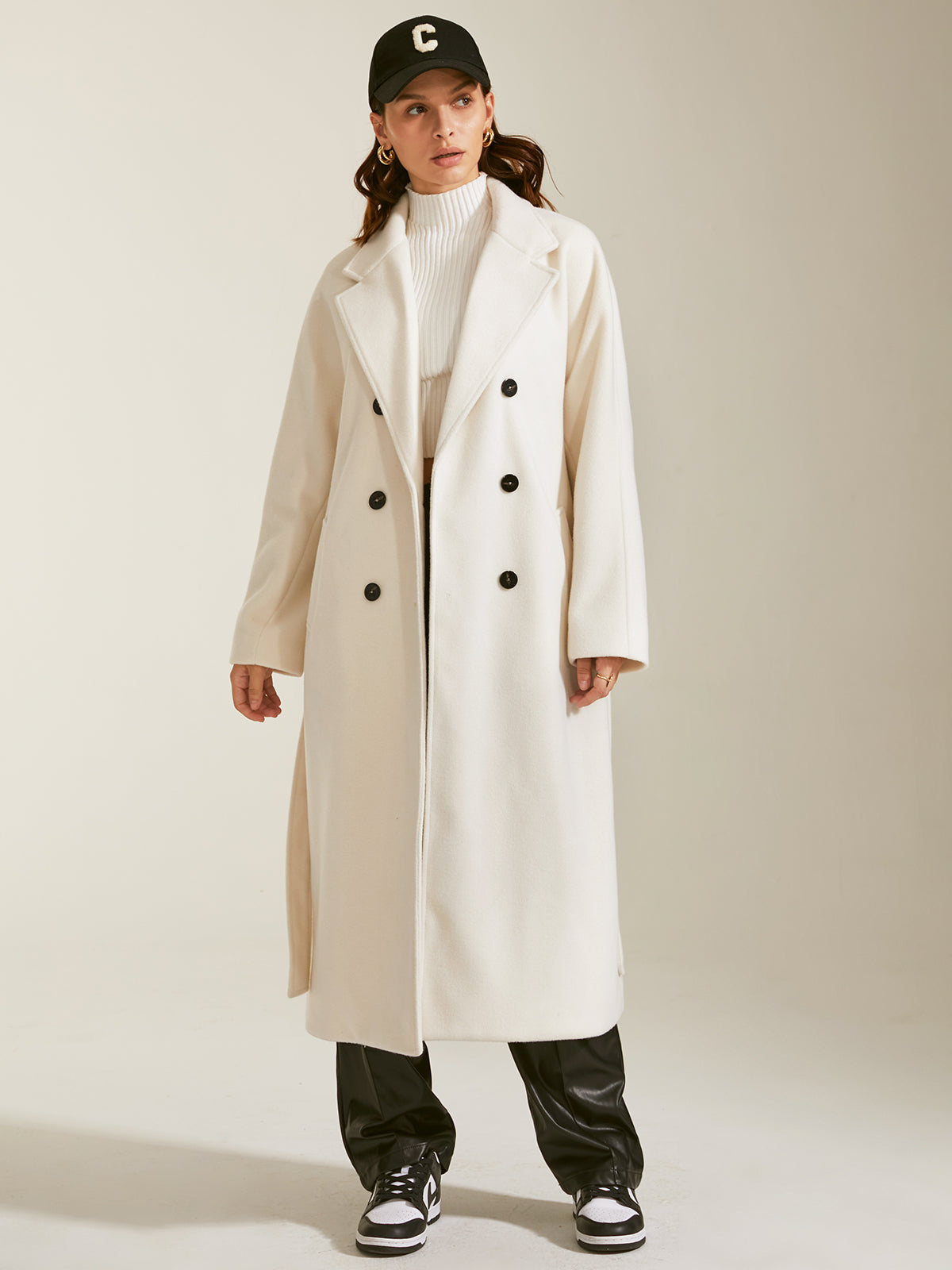 Thecomense - Double Breasted Notch Lapel Overcoat