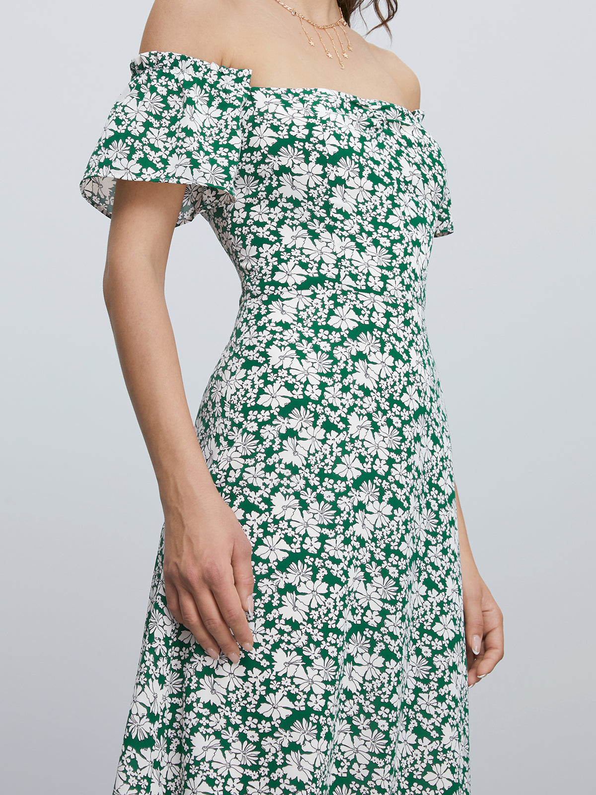 Thecomense - Off Shoulder Floral Long Dress