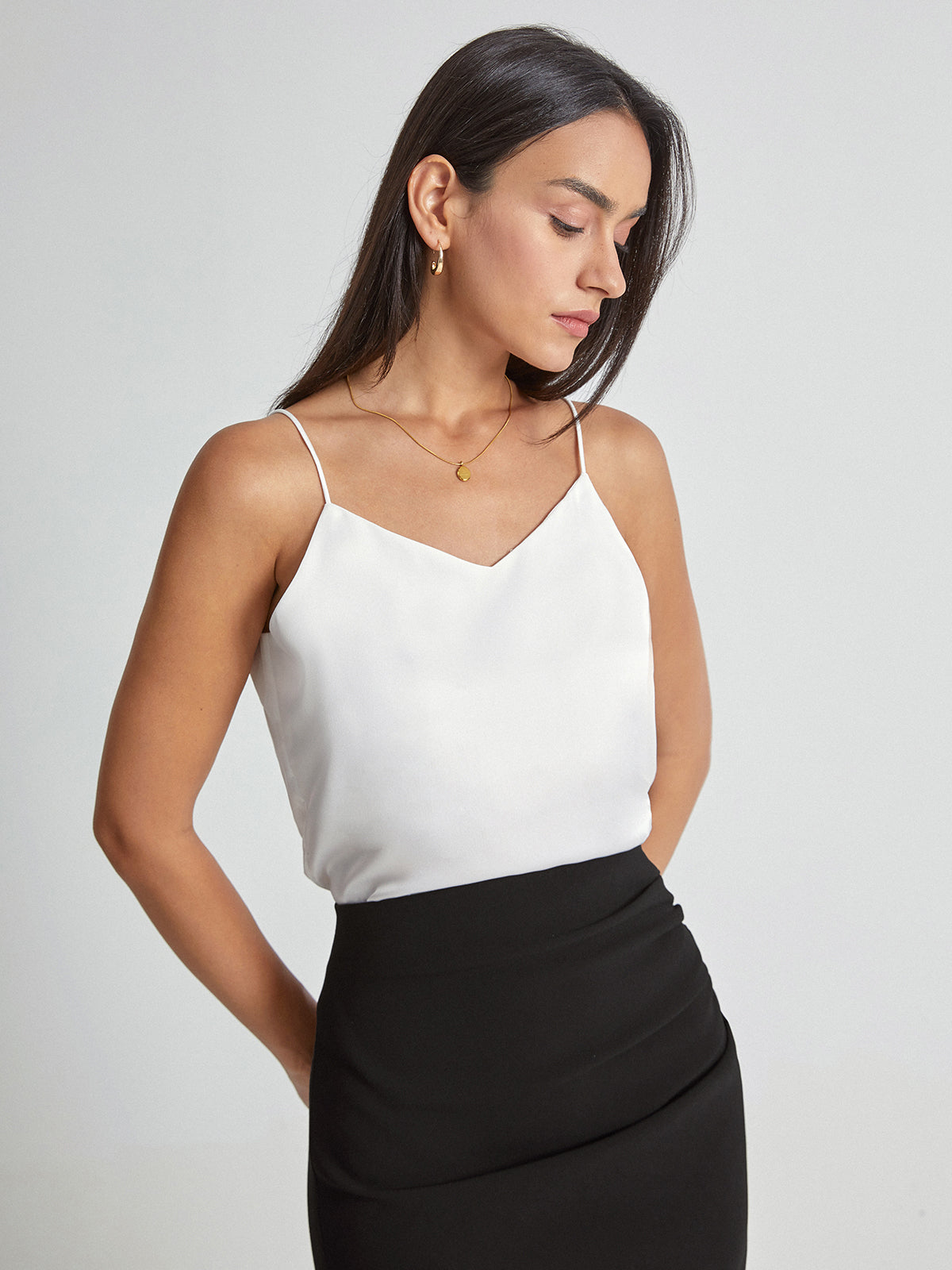 Thecomense - V-Neck Satin Camisole