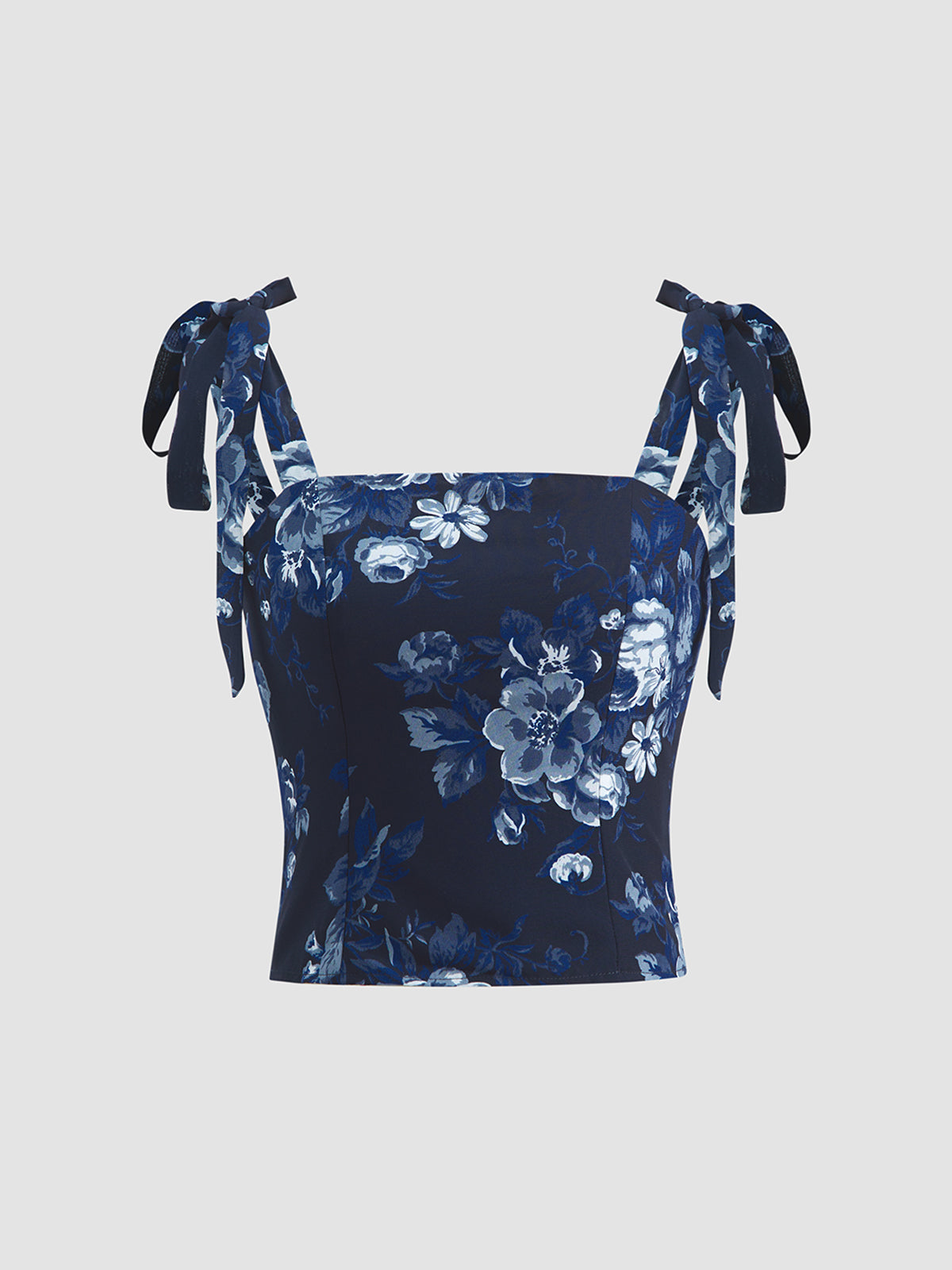Thecomense - Jacaranda Dreams Tie Shoulder Tank Top