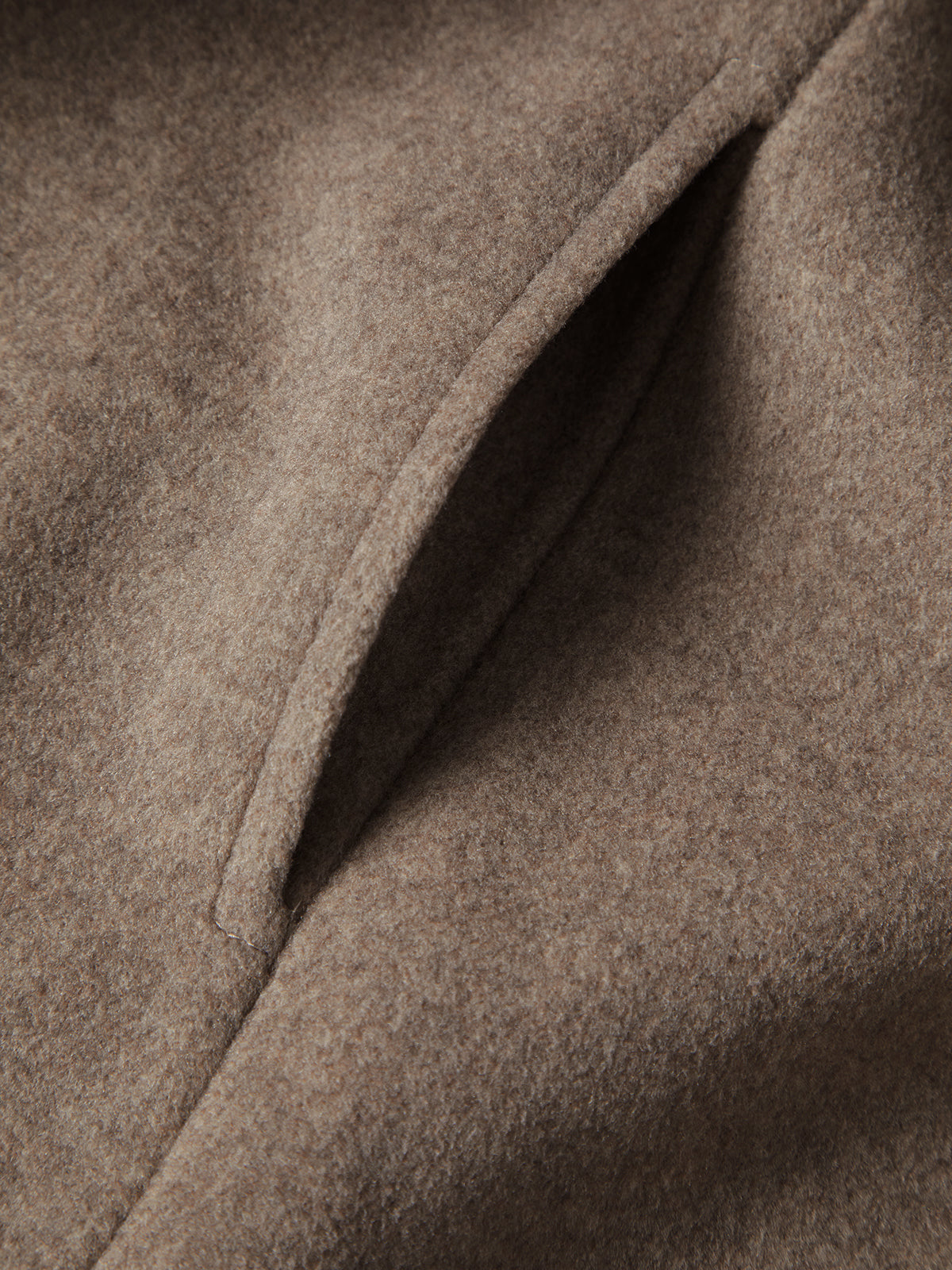 Thecomense - Brushed Wool Belted Long Overcoat
