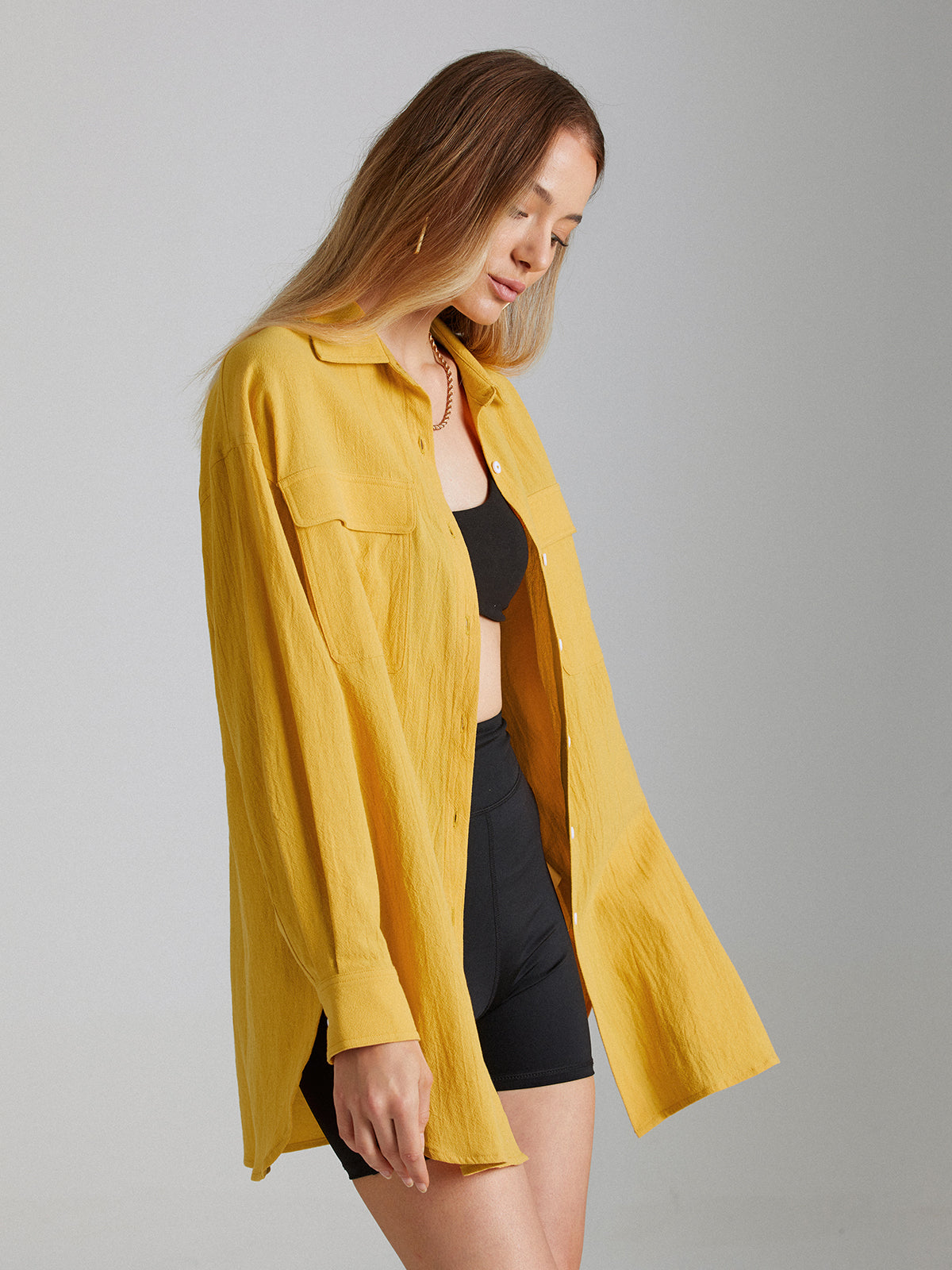Thecomense - Drop Shoulder Relaxed Fit Button Up Shirt