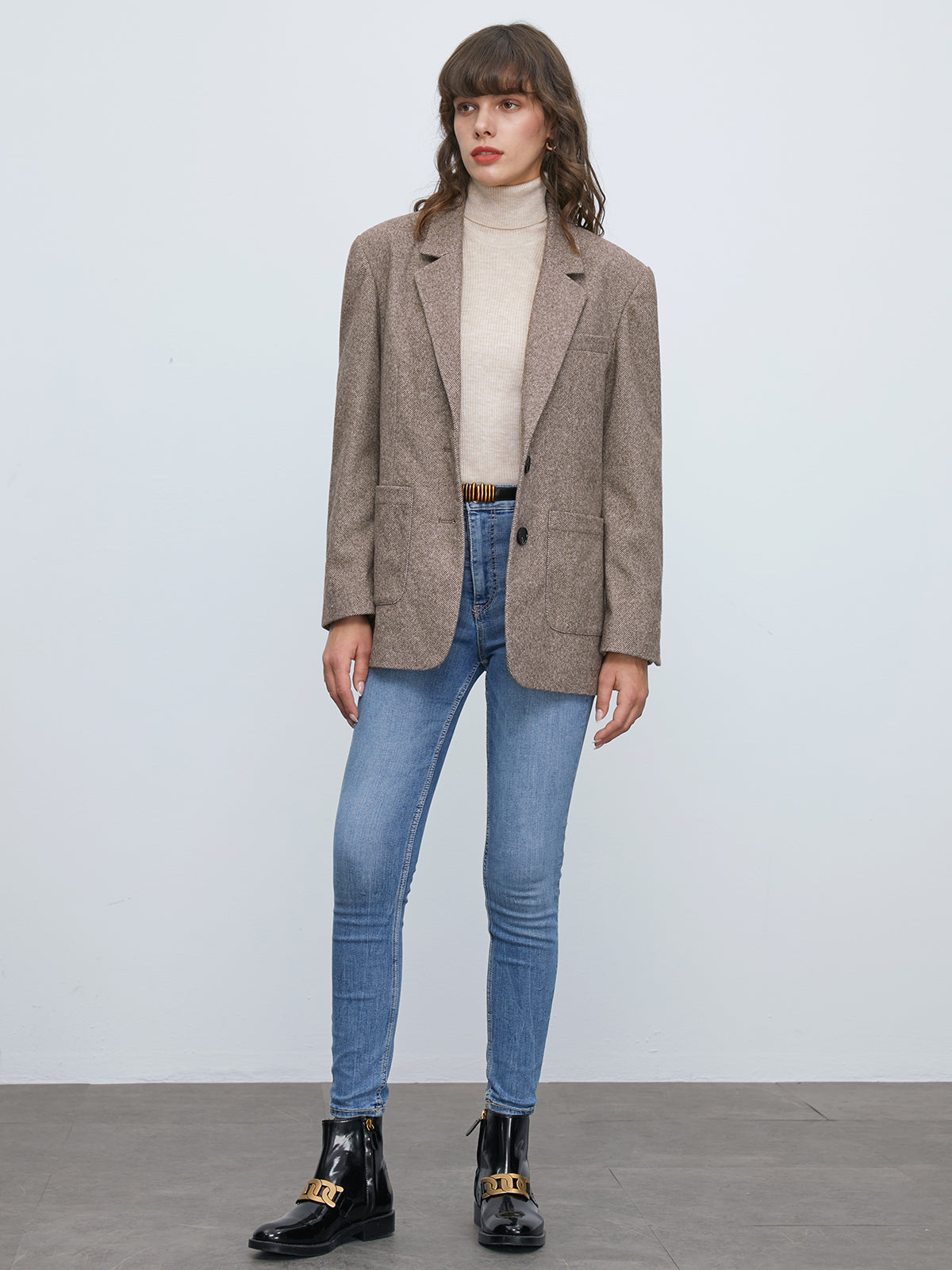Thecomense - Wool Elbow Patch Blazer