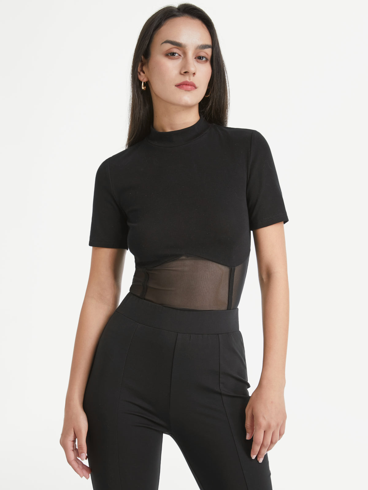 Thecomense - Contour Half Mesh T-Shirt