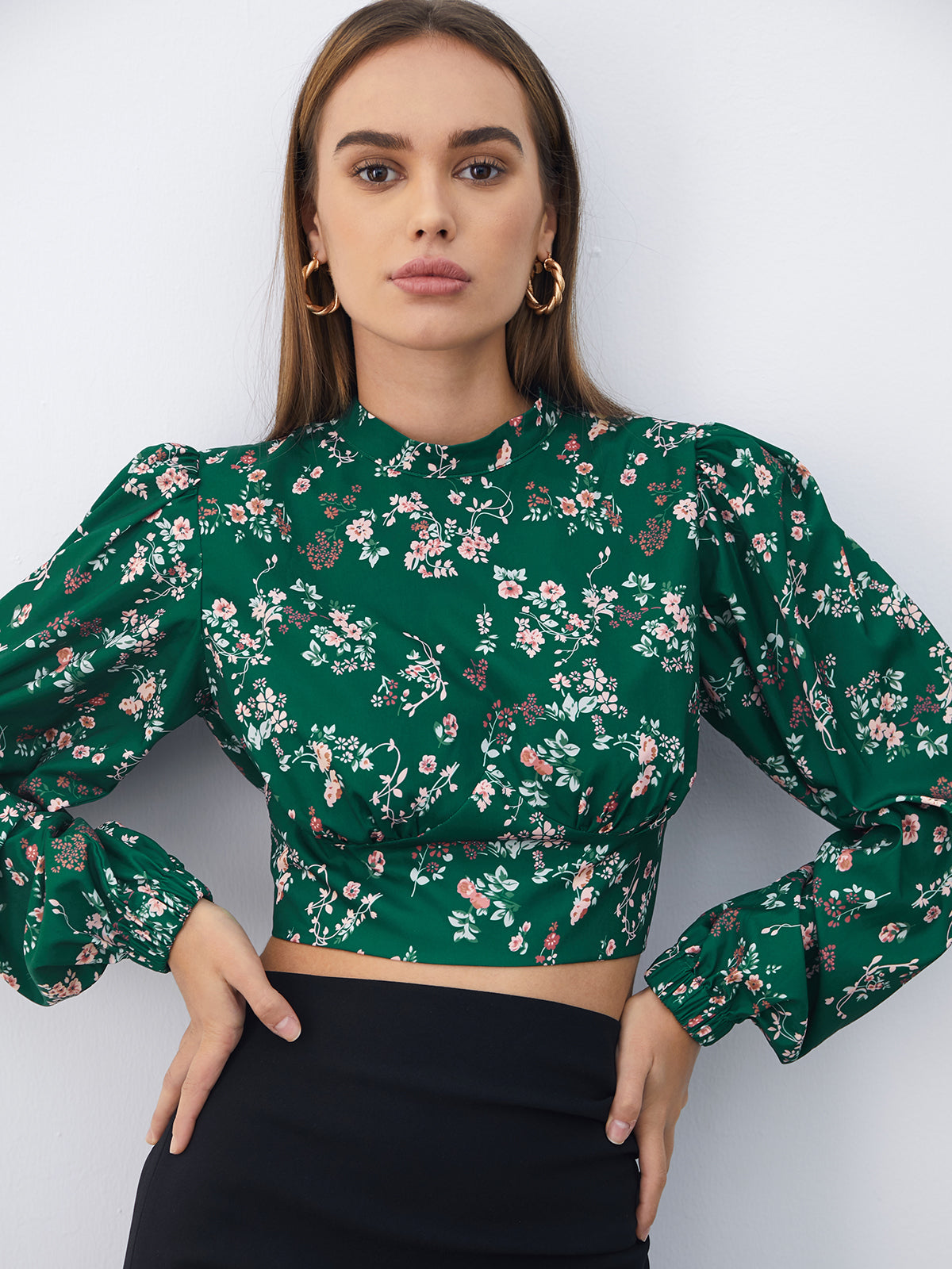 Thecomense - Backless Floral Shirt