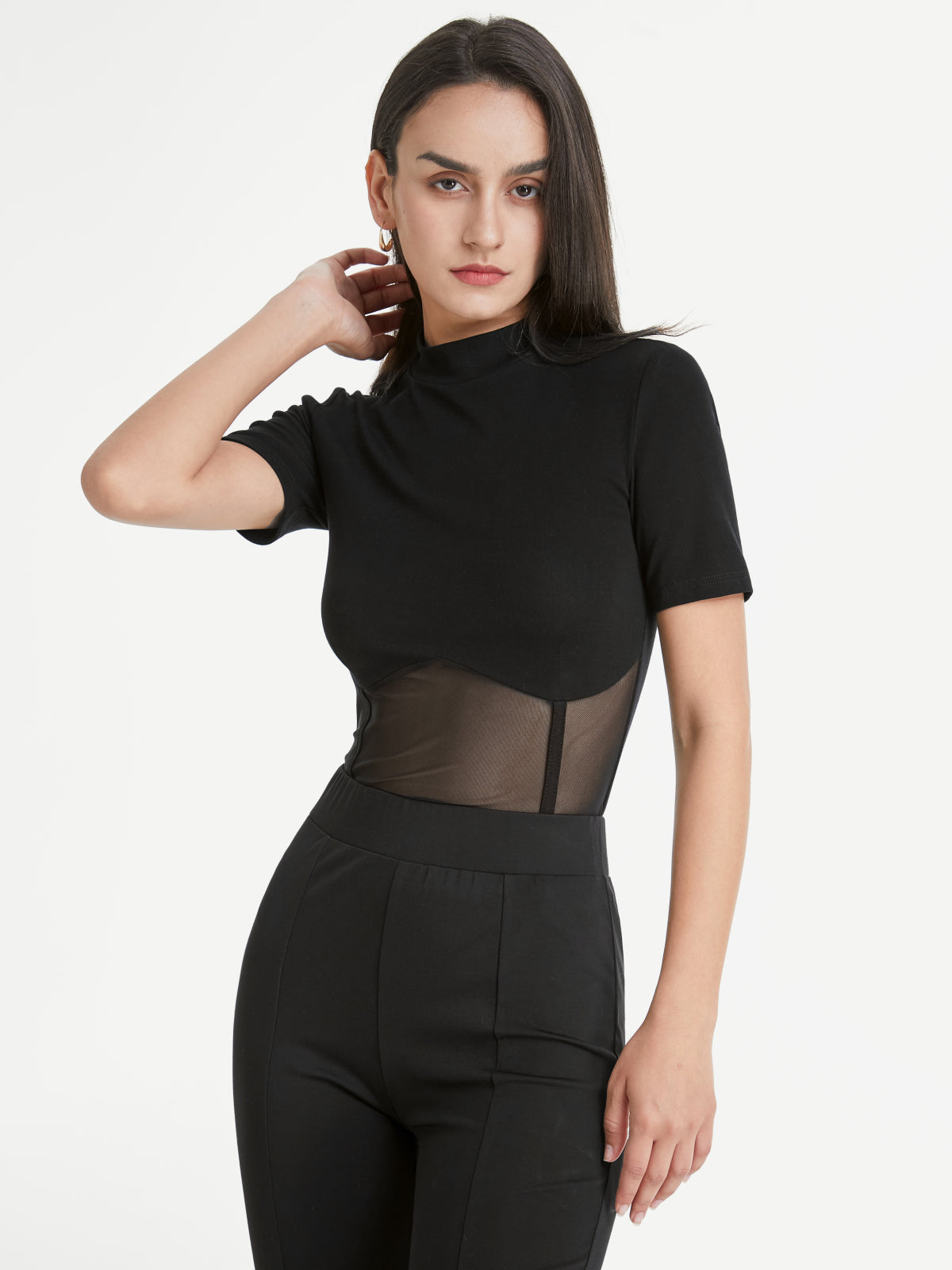 Thecomense - Contour Half Mesh T-Shirt
