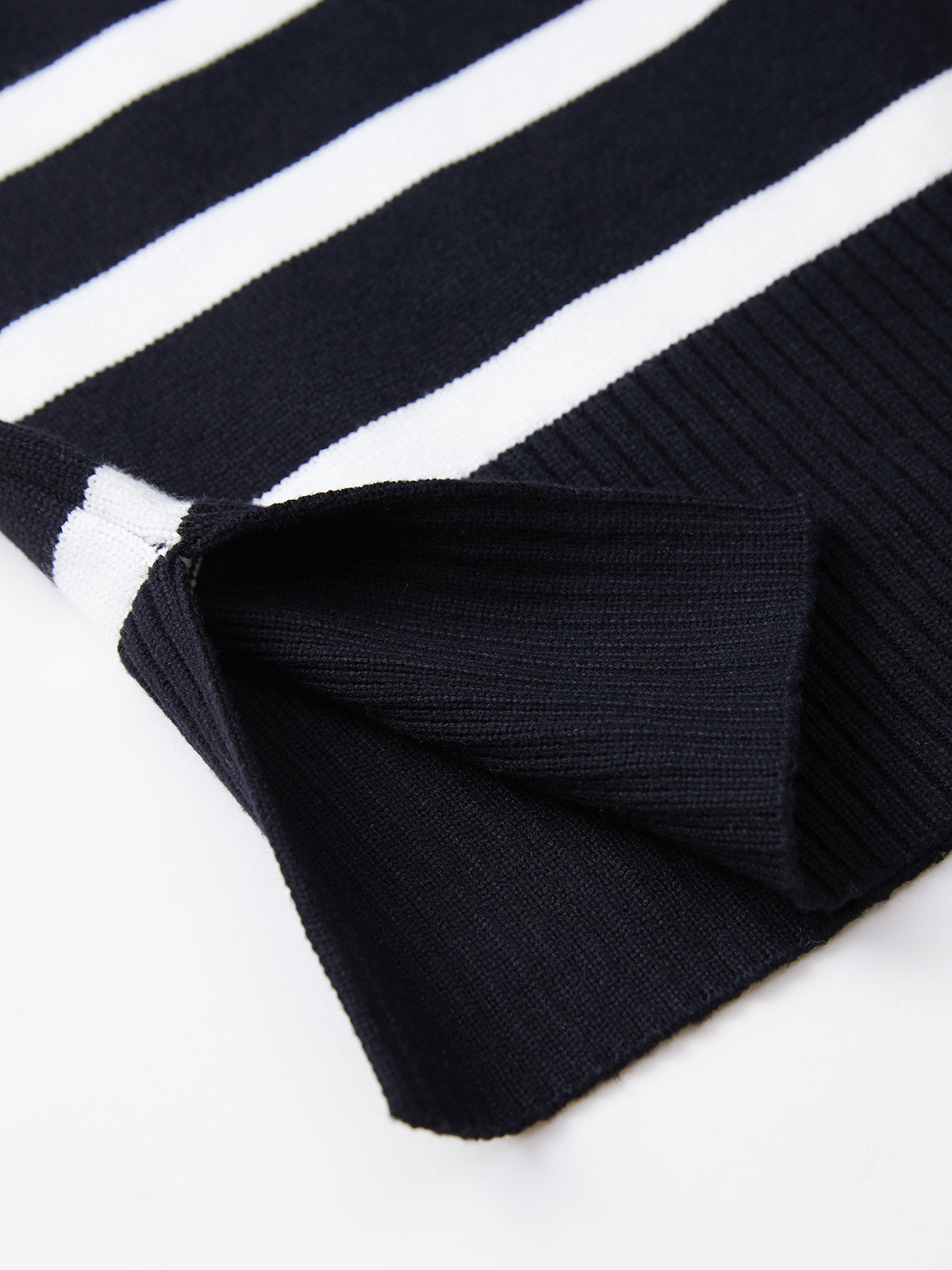 Thecomense - Cozy Stripe Mockneck Sweater