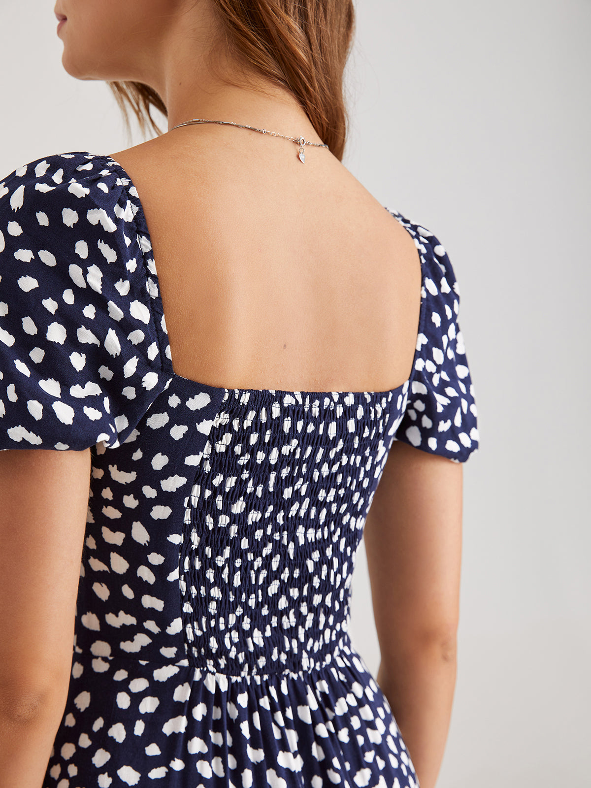 Thecomense - Petals Pattern Slit Floral Midi Dress