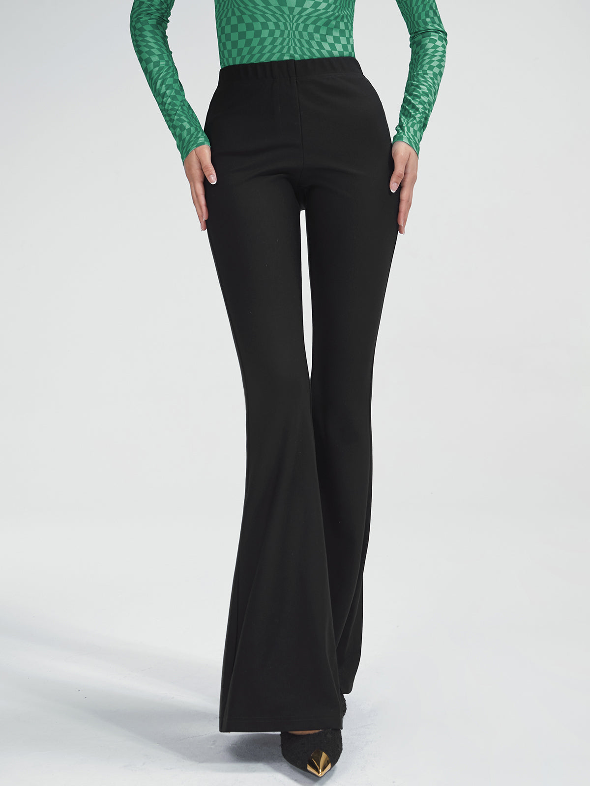 Thecomense - High Waisted Essential Stretch Flare Pants
