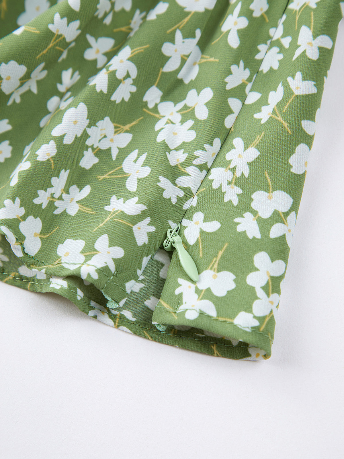 Thecomense - Floral Shoulder Pleat Wrap Top