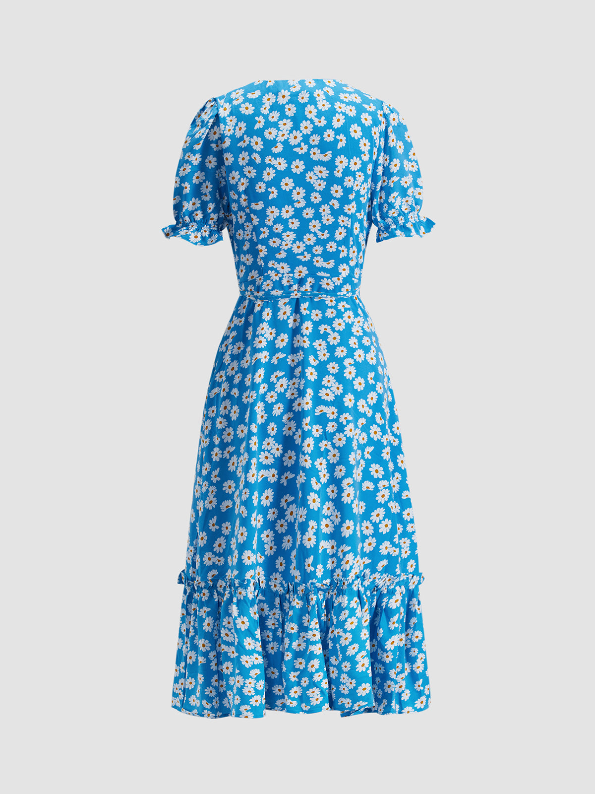 Thecomense - Sweetheart Daisy Ruffle Midi Dress